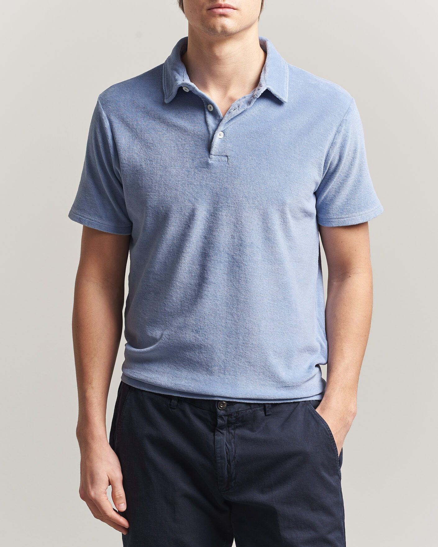 Heren | Polo's | Altea | Terry Cotton Polo Light Blue