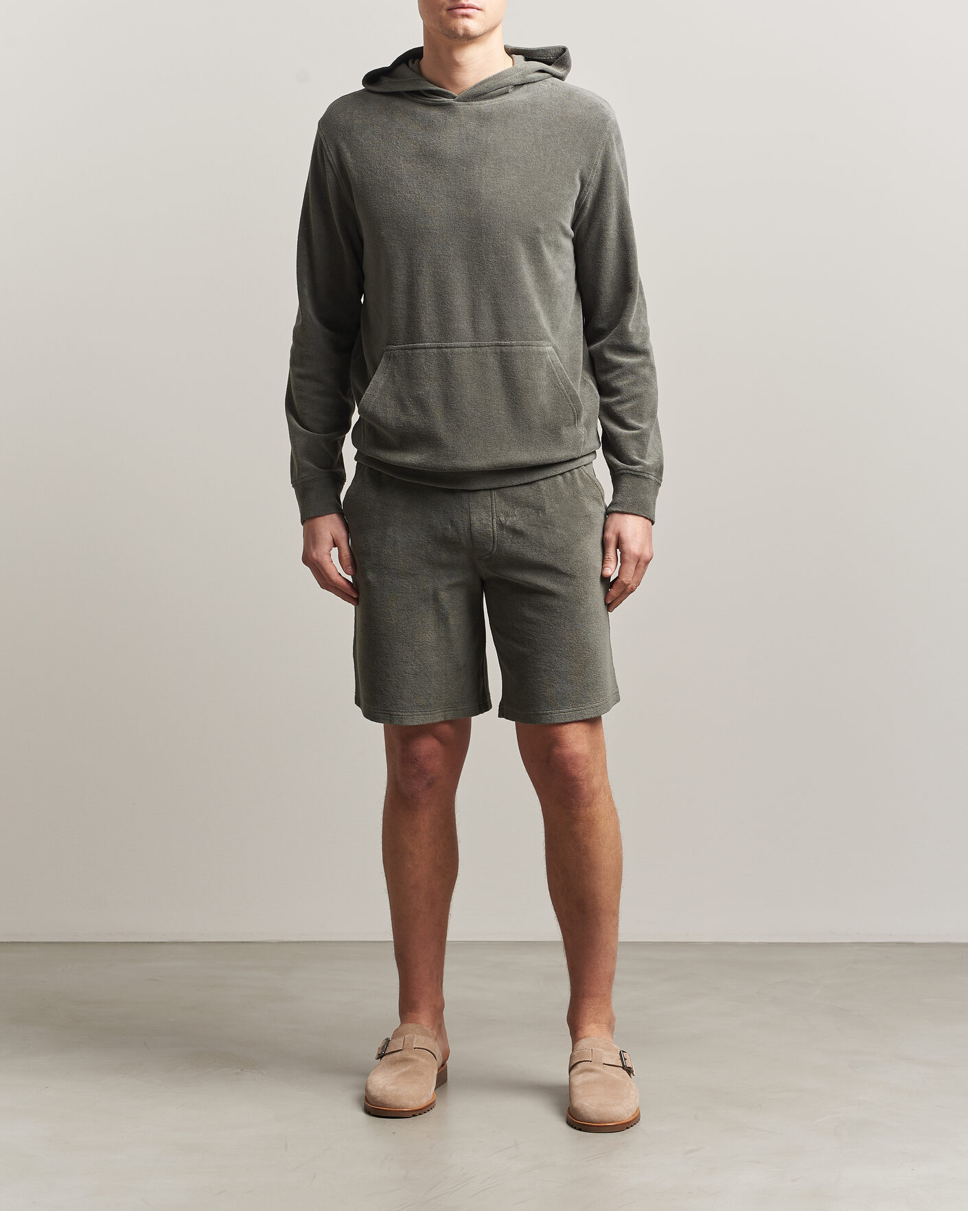 Homme | Shorts | Altea | Terry Drawstring Shorts Olive