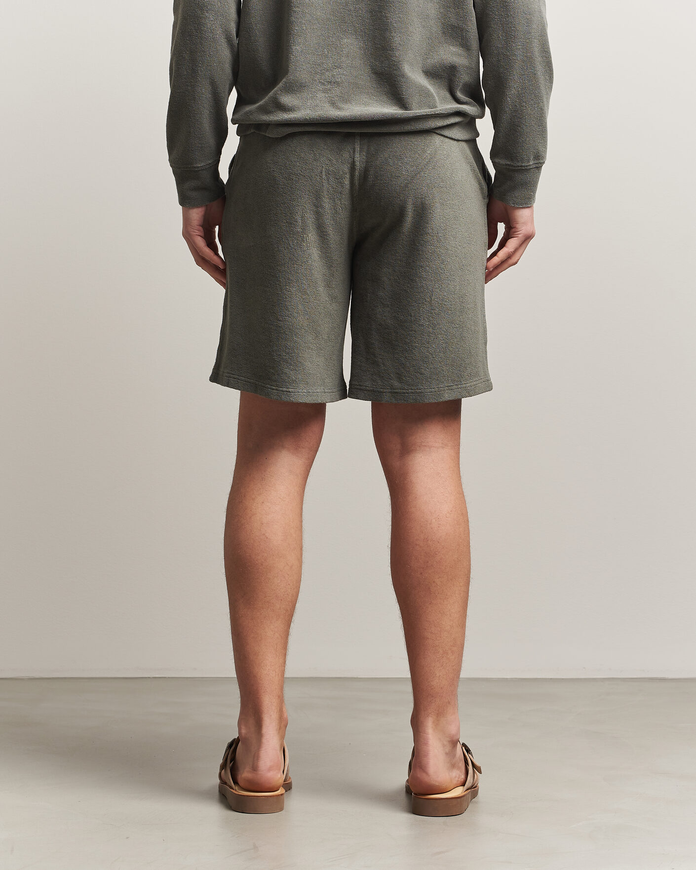 Homme | Shorts | Altea | Terry Drawstring Shorts Olive