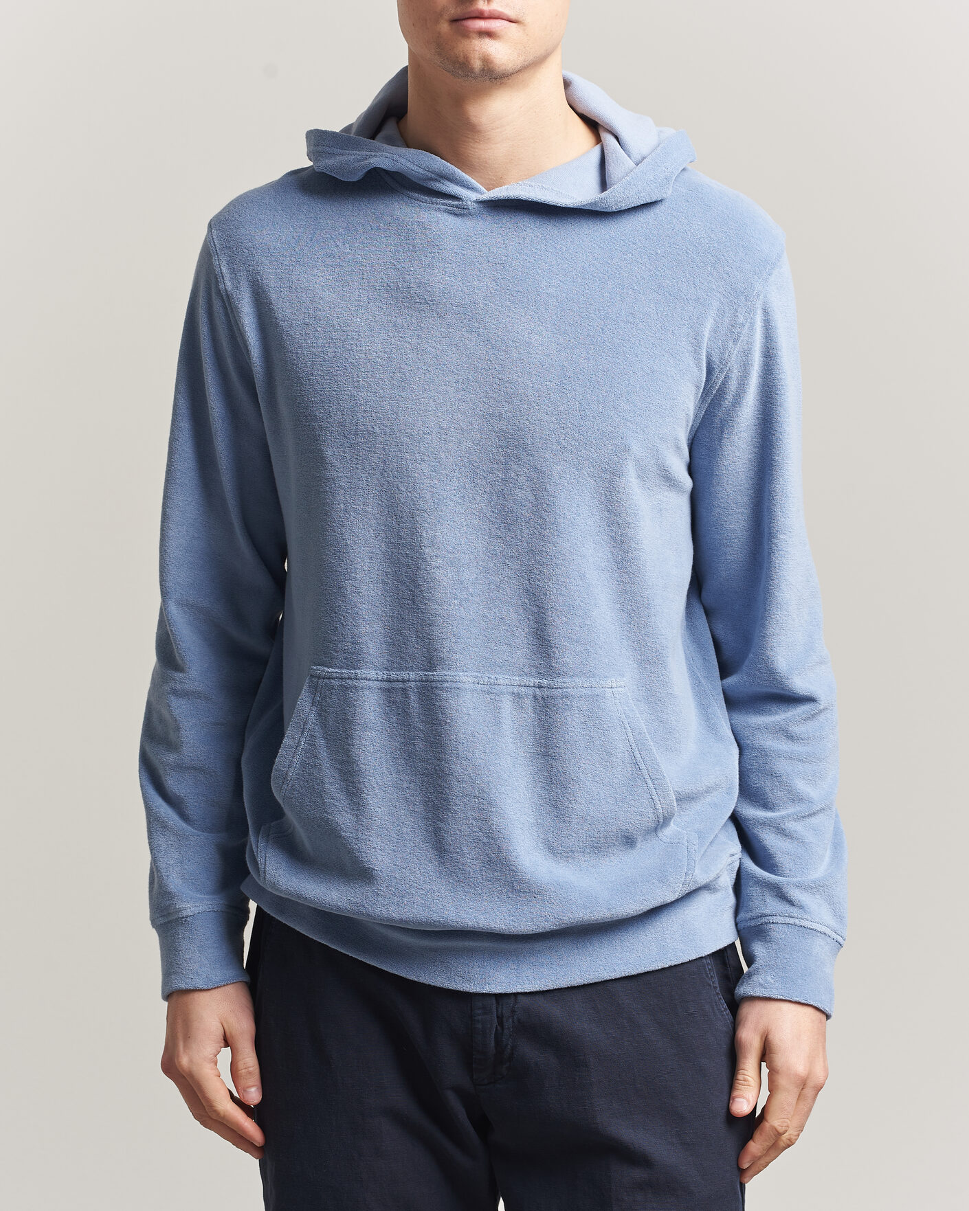Heren | Truien | Altea | Terry Cotton Hoodie Light Blue