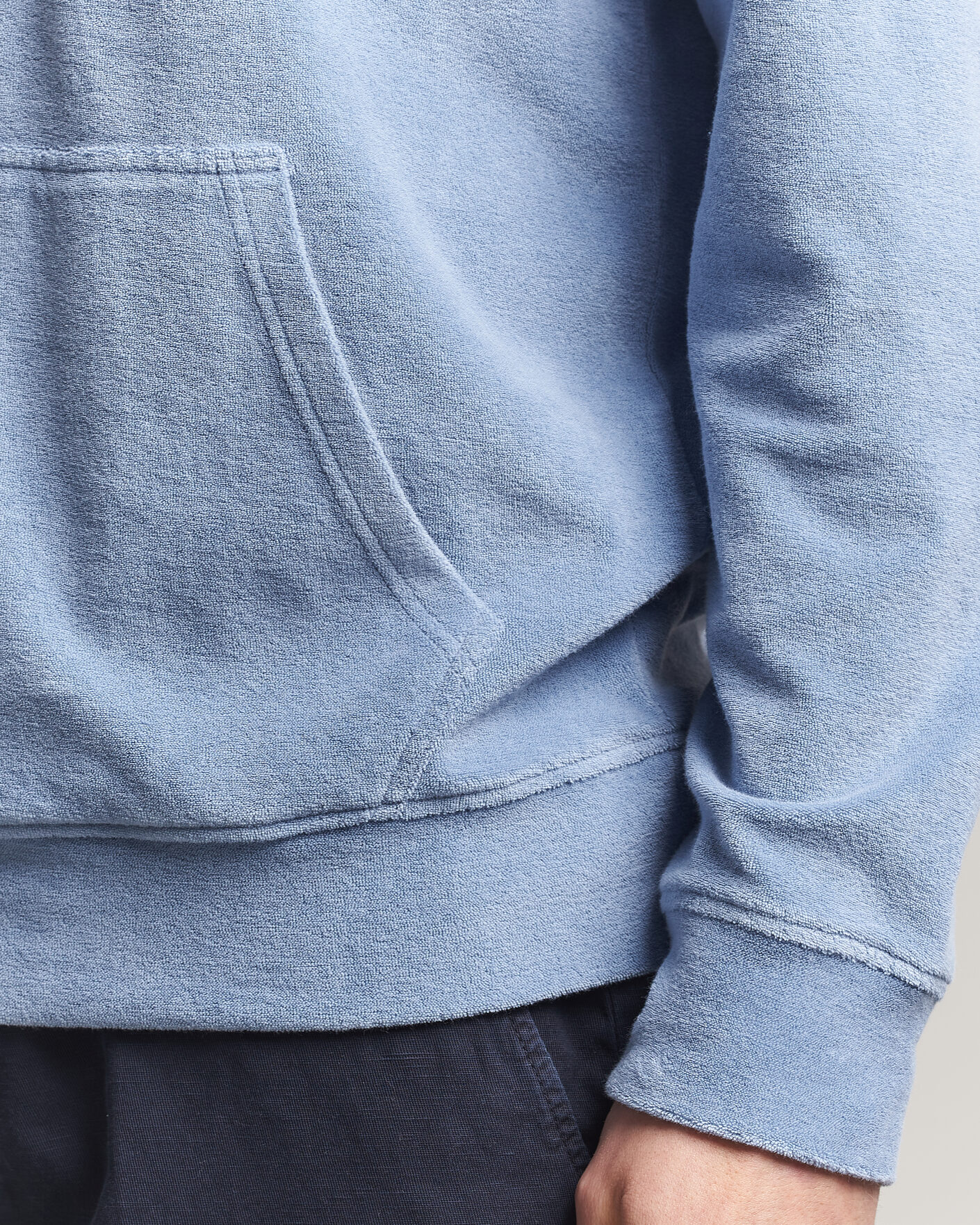 Heren | Truien | Altea | Terry Cotton Hoodie Light Blue