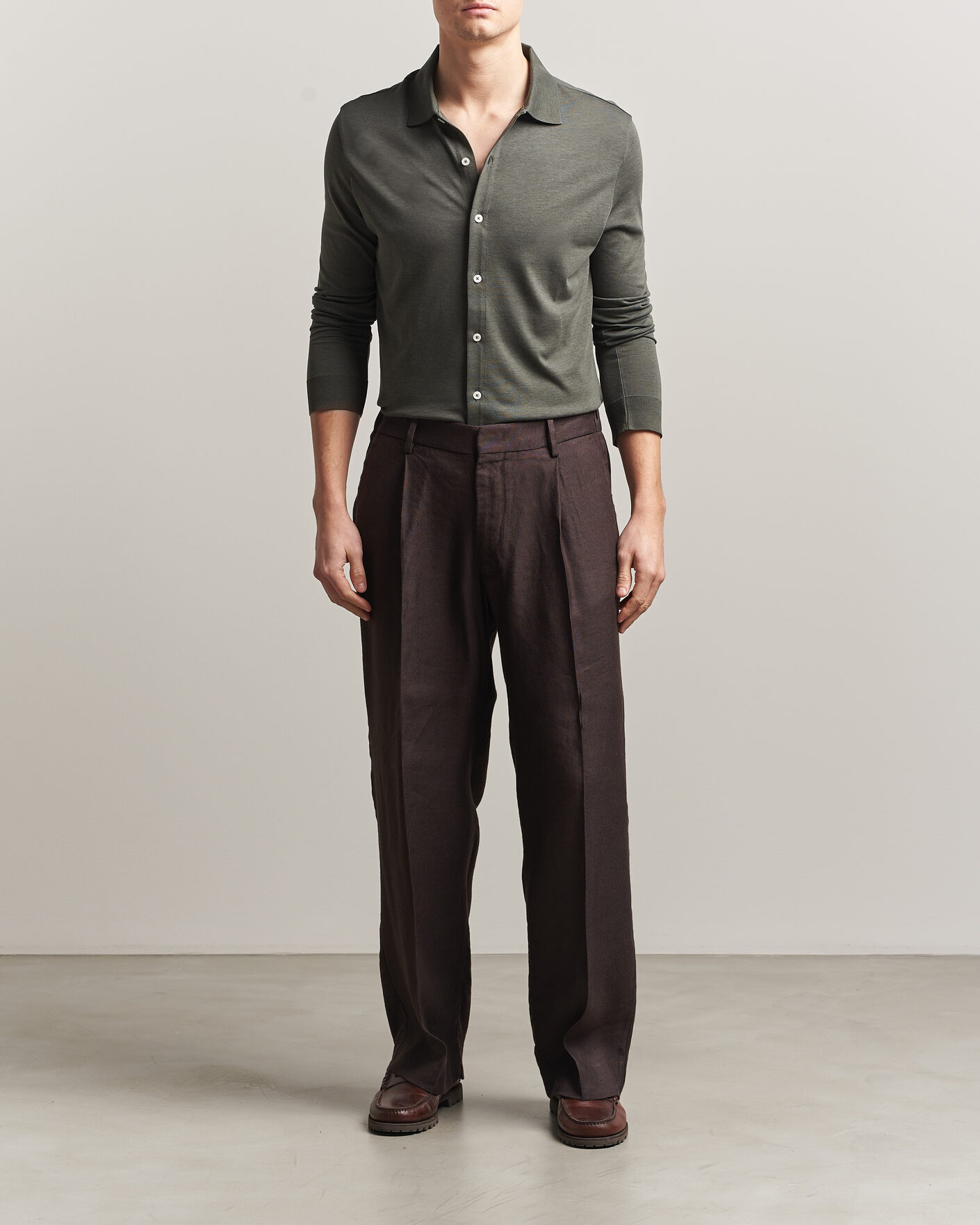 Homme | Chemises | Altea | Jersey Knit Shirt Olive