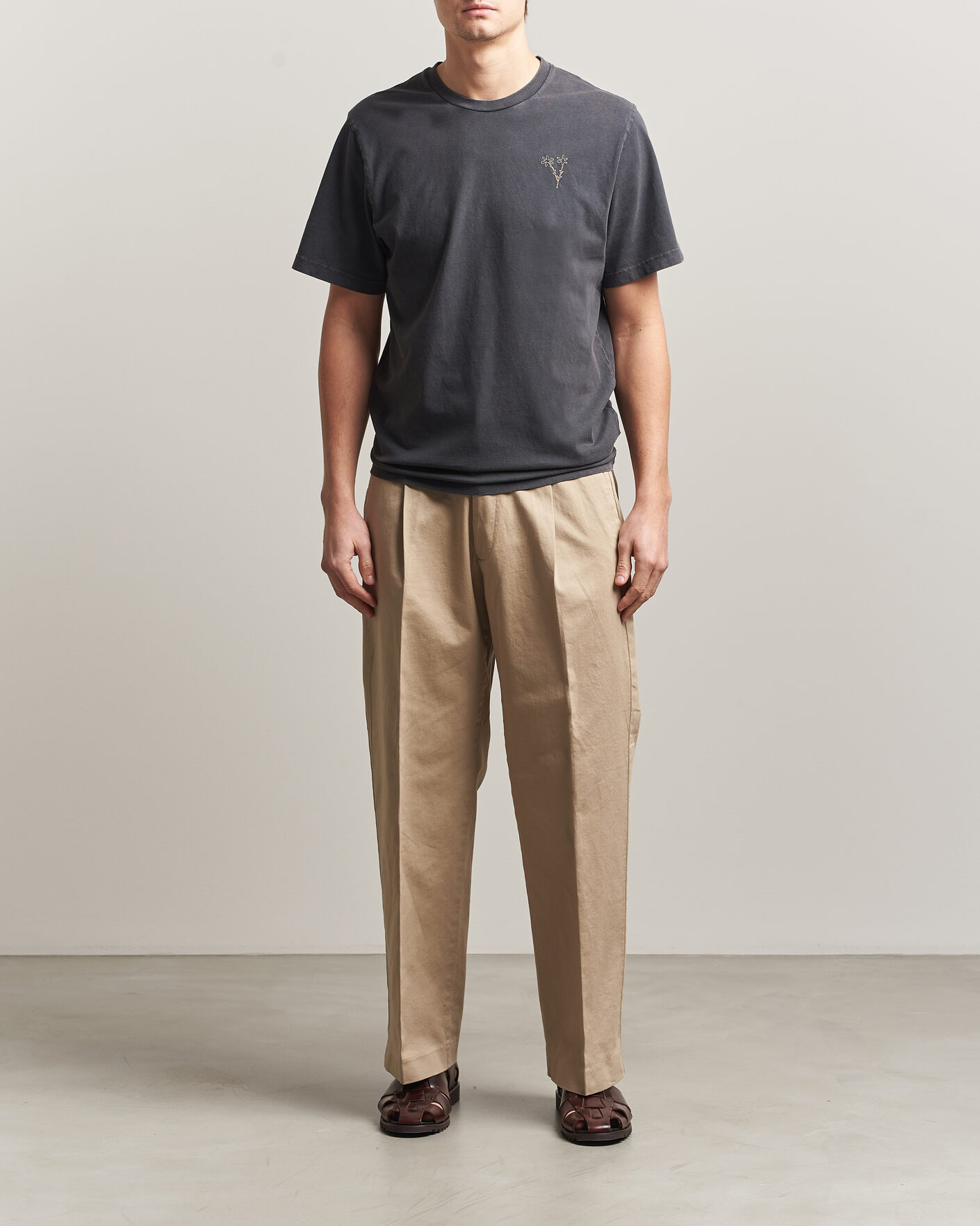 Homme | T-shirts | Forét | Bouquet T-Shirt Washed Black