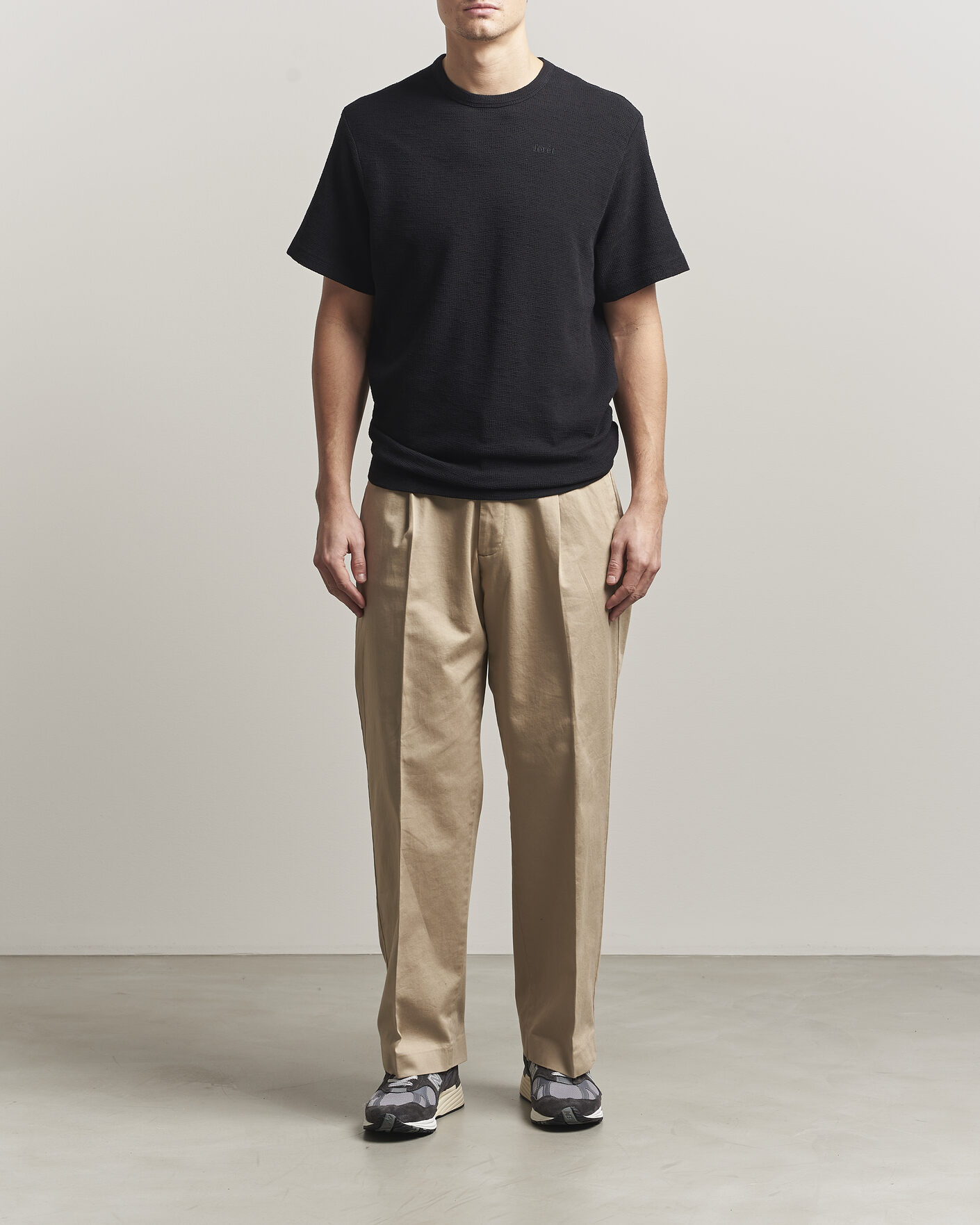 Heren | T-shirts | Forét | Fir Structured T-Shit Black