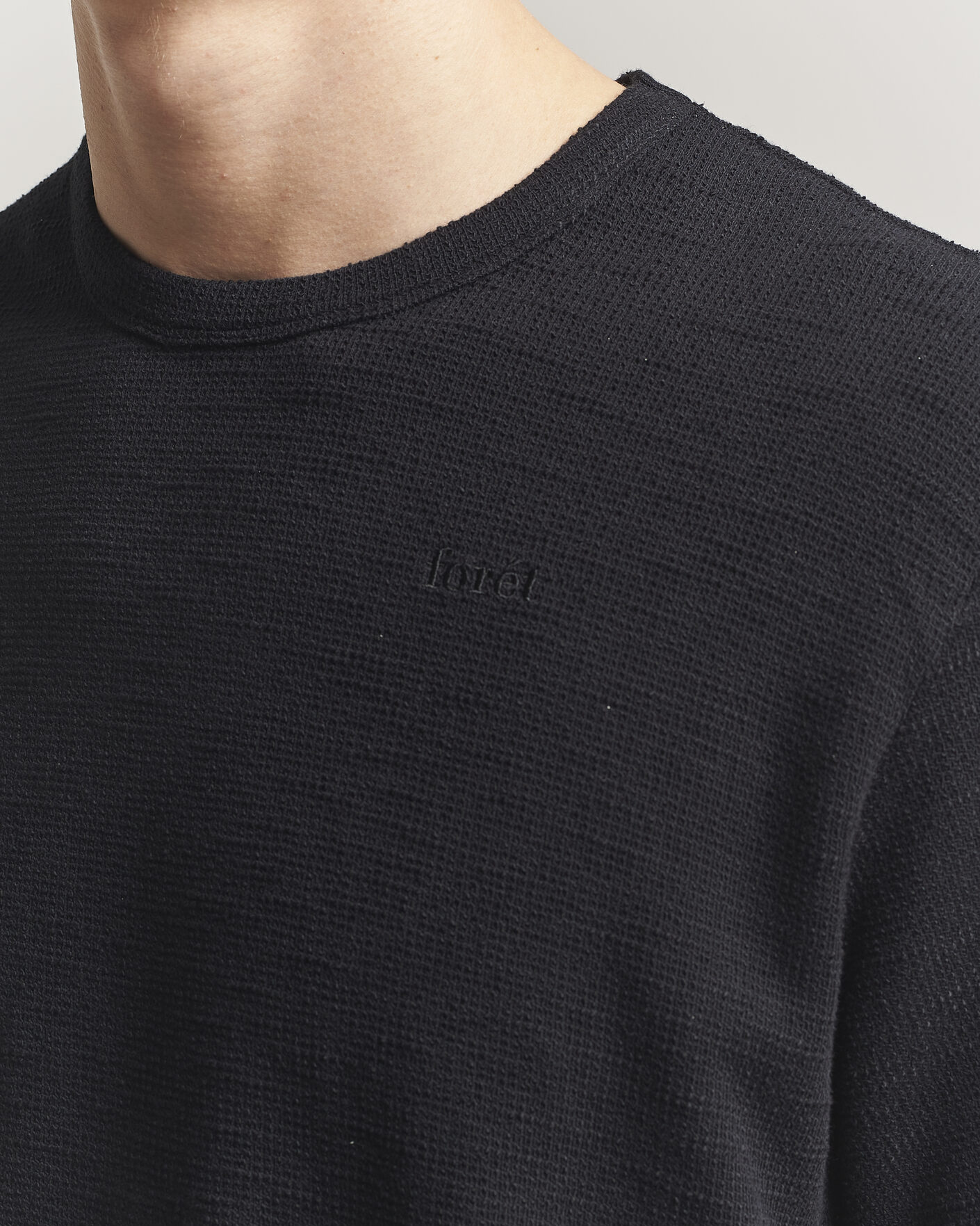 Heren | T-shirts | Forét | Fir Structured T-Shit Black
