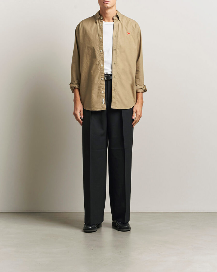 Heren | Overhemden | Forét | Flag Regular Fit Oxford Shirt Khaki