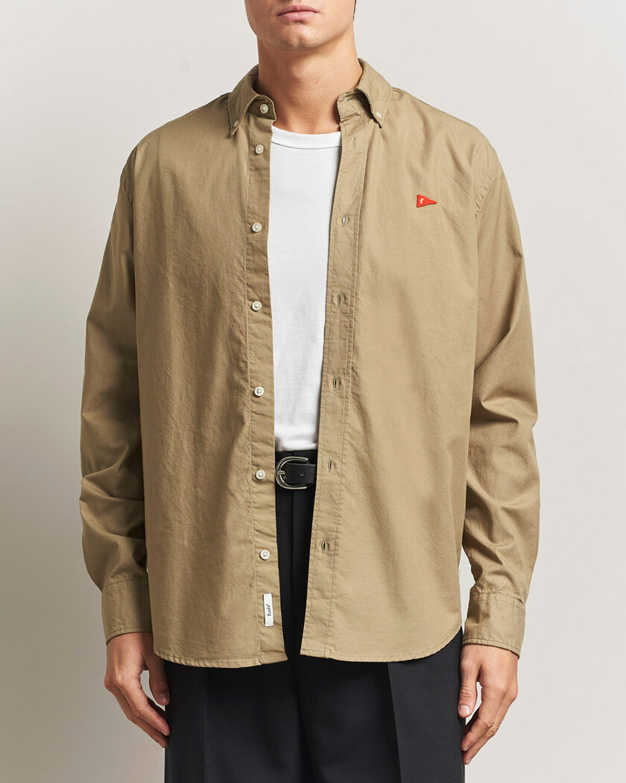 Heren | Overhemden | Forét | Flag Regular Fit Oxford Shirt Khaki