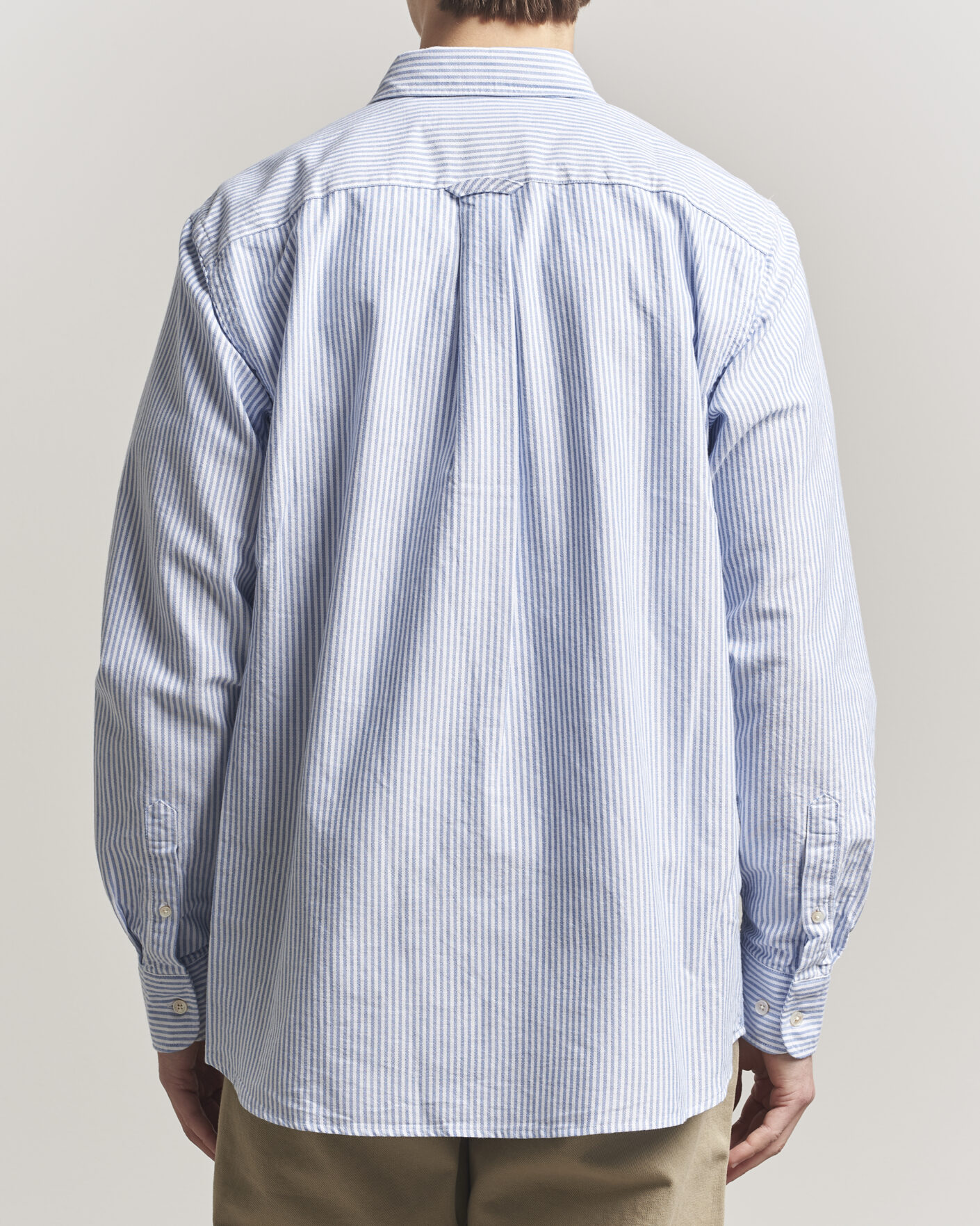 Heren | Overhemden | Forét | Flag Regular Fit Pocket Oxford Shirt Blue Stripe