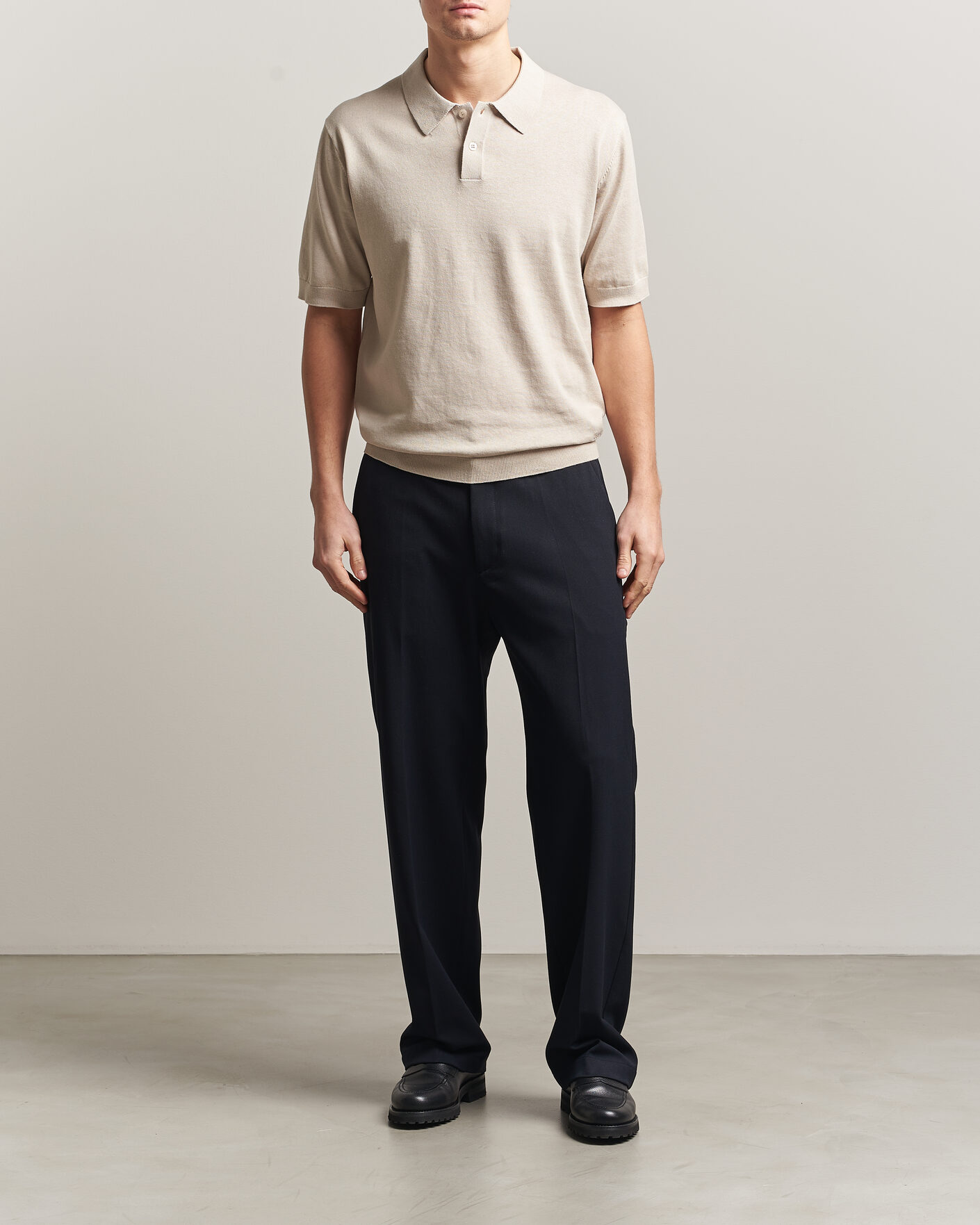 Heren | Polo's | Forét | Sea Cotton/Linen Polo Oatmeal