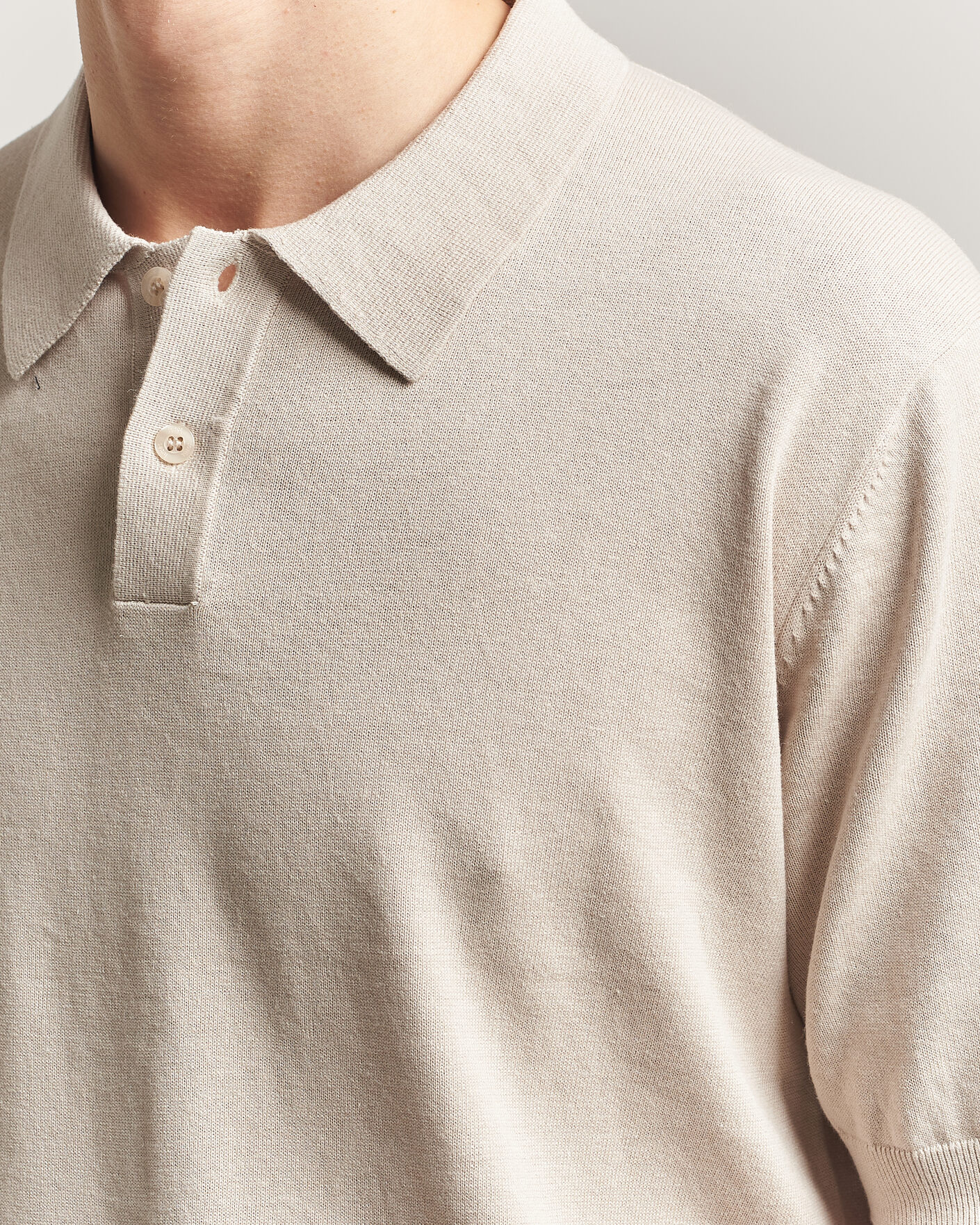 Heren | Polo's | Forét | Sea Cotton/Linen Polo Oatmeal