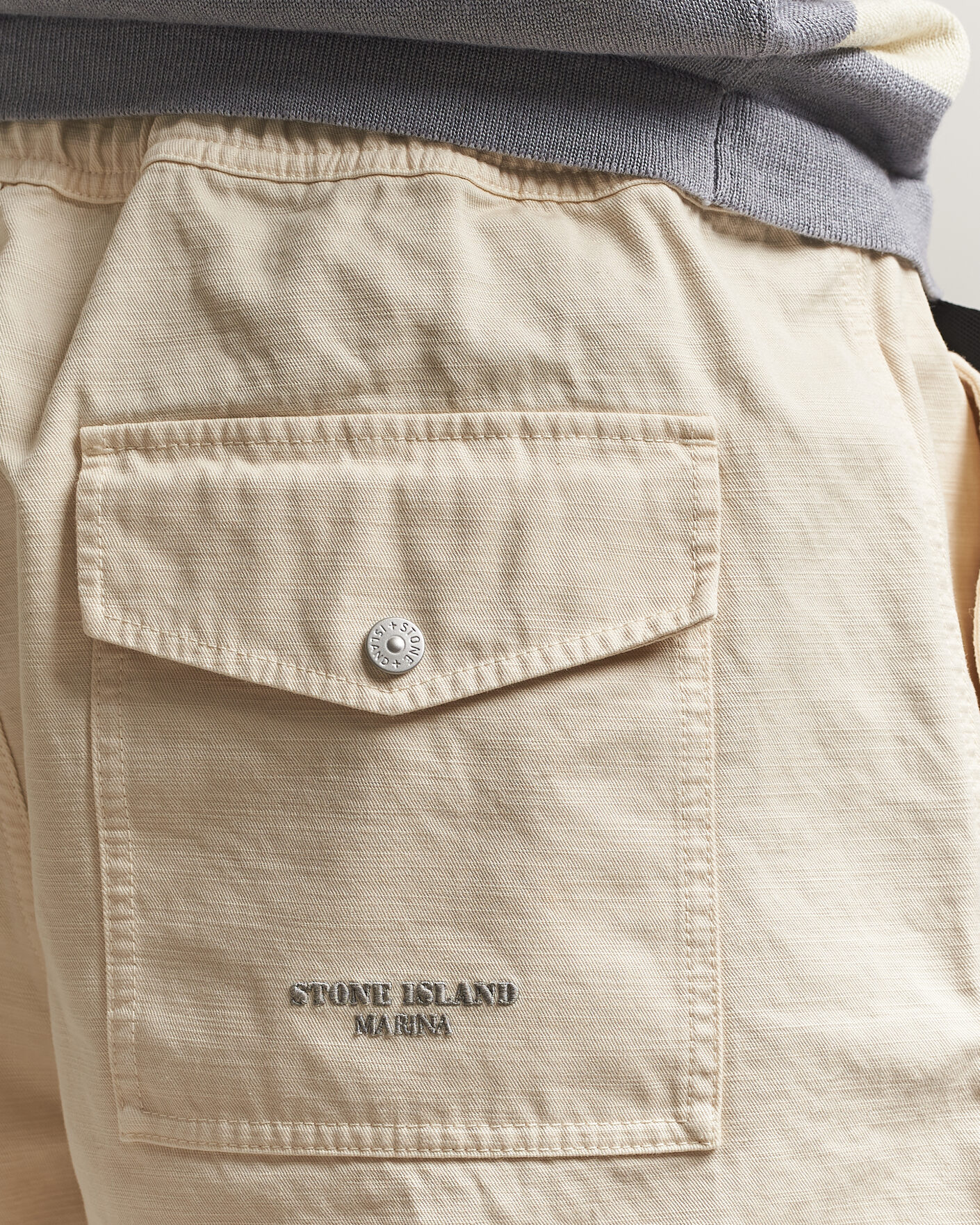 Heren | Korte broek | Stone Island | Marina Organic Slub Cotton Shorts Ivory