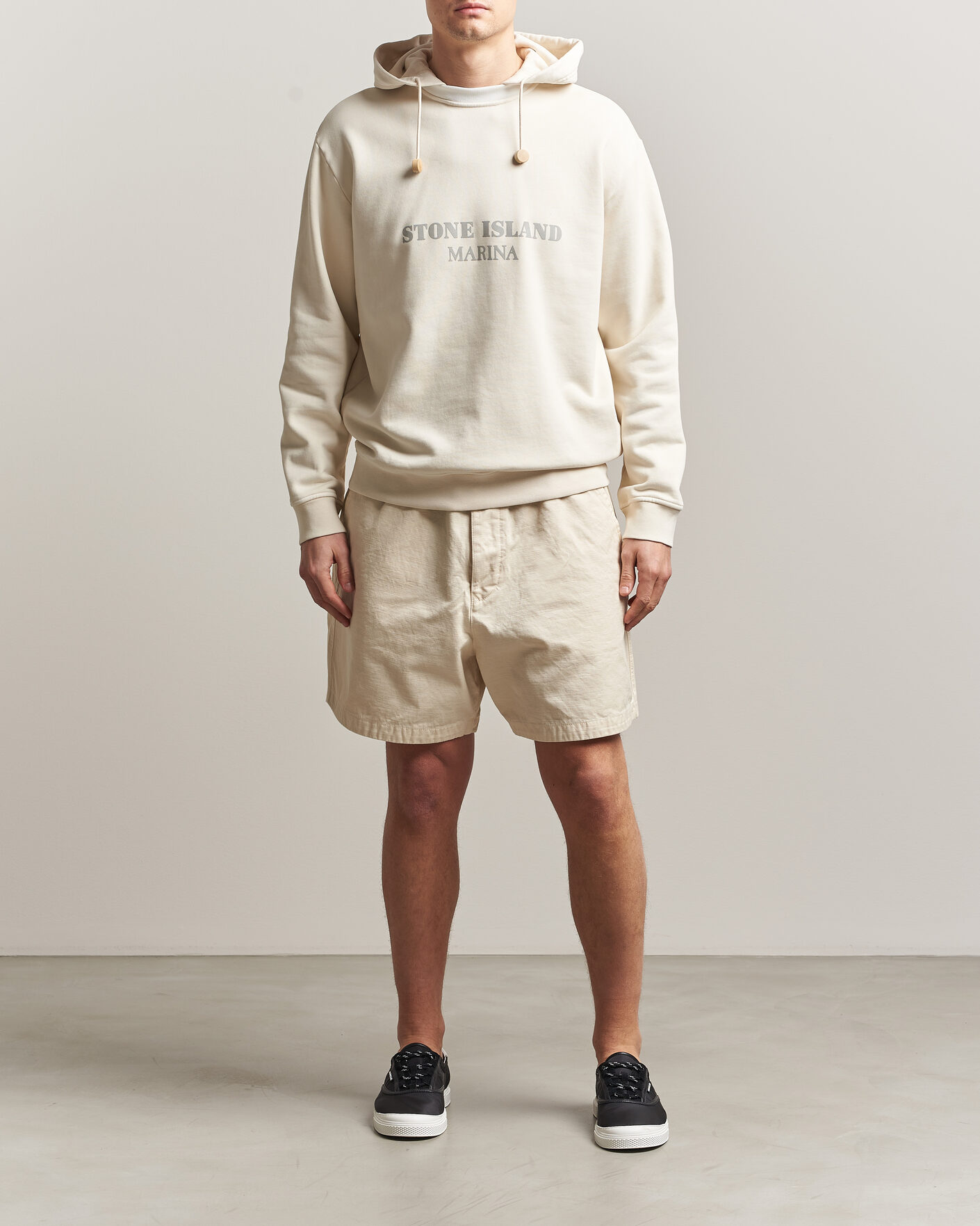 Heren | Truien | Stone Island | Marina Cotton Fleece Hood Ivory