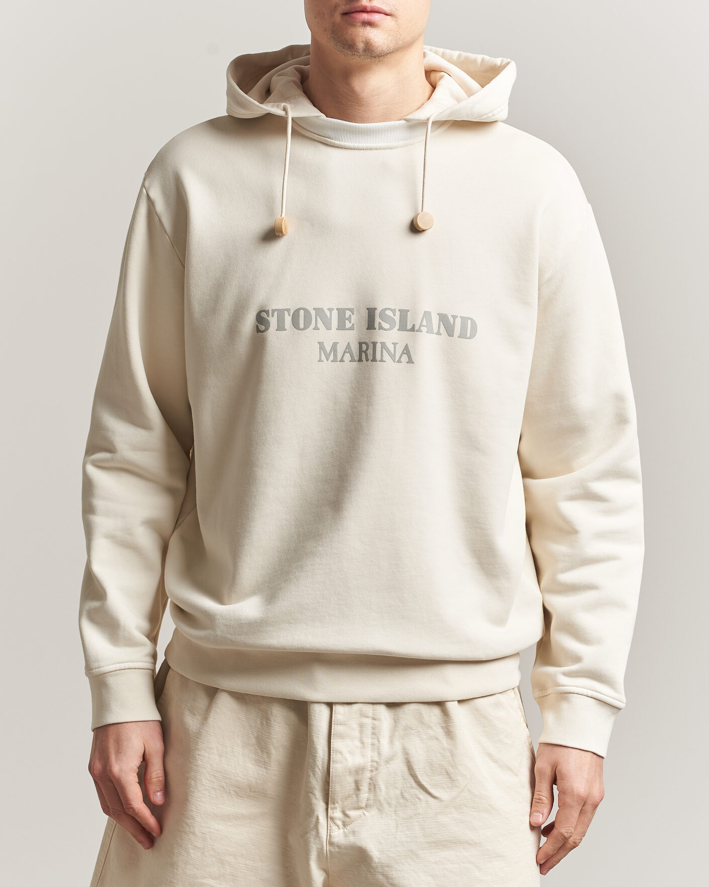 Heren | Truien | Stone Island | Marina Cotton Fleece Hood Ivory