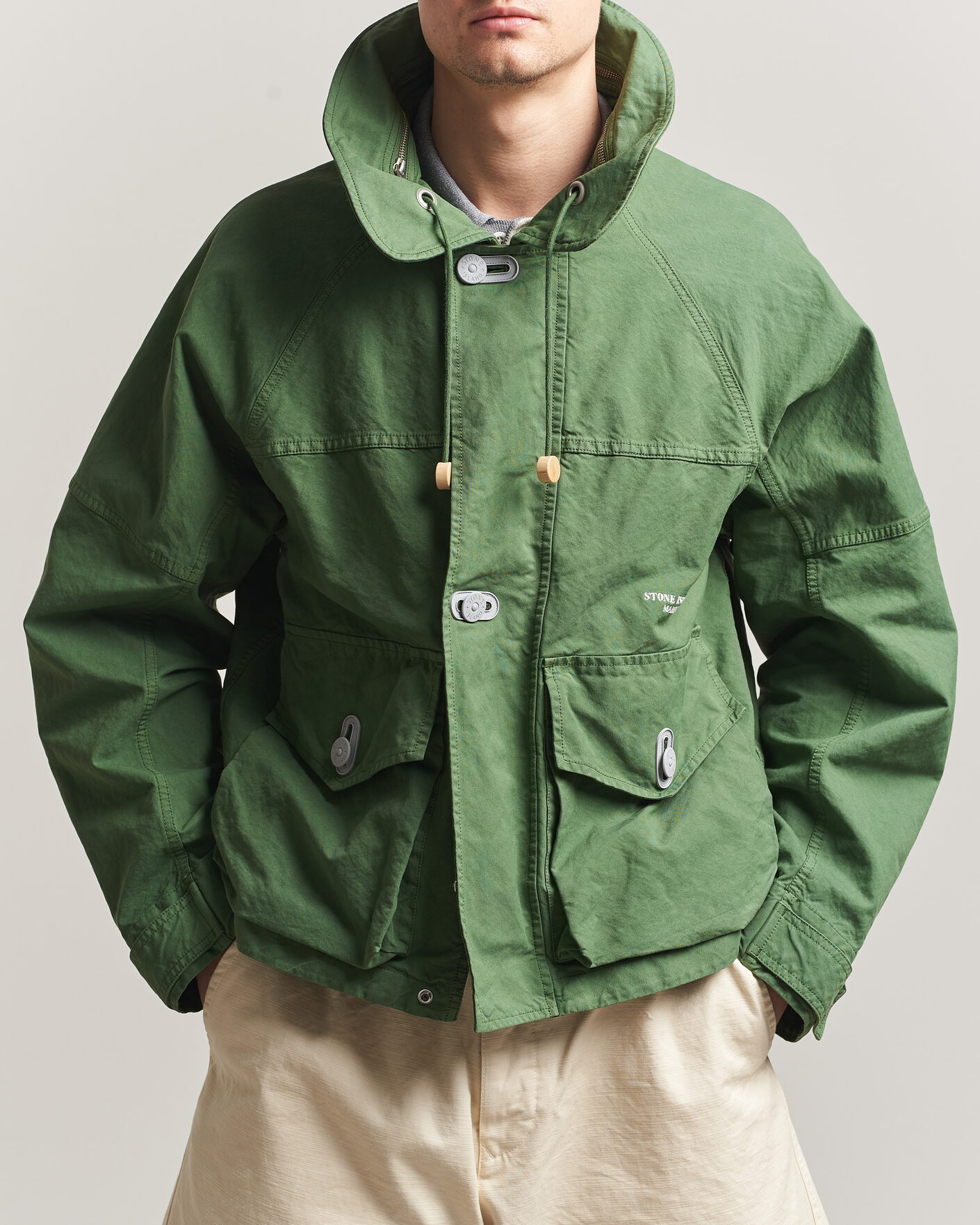 Homme | Manteaux Et Vestes | Stone Island | Marina Panama Weave Coach Jacket Quartz Green