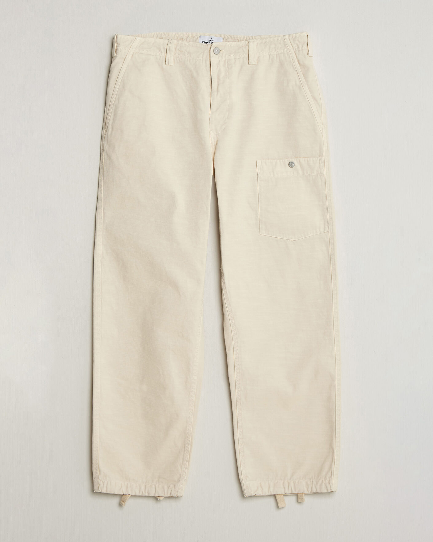 Homme | Pantalons | Stone Island | Marina Cotton Twill Trousers Ivory