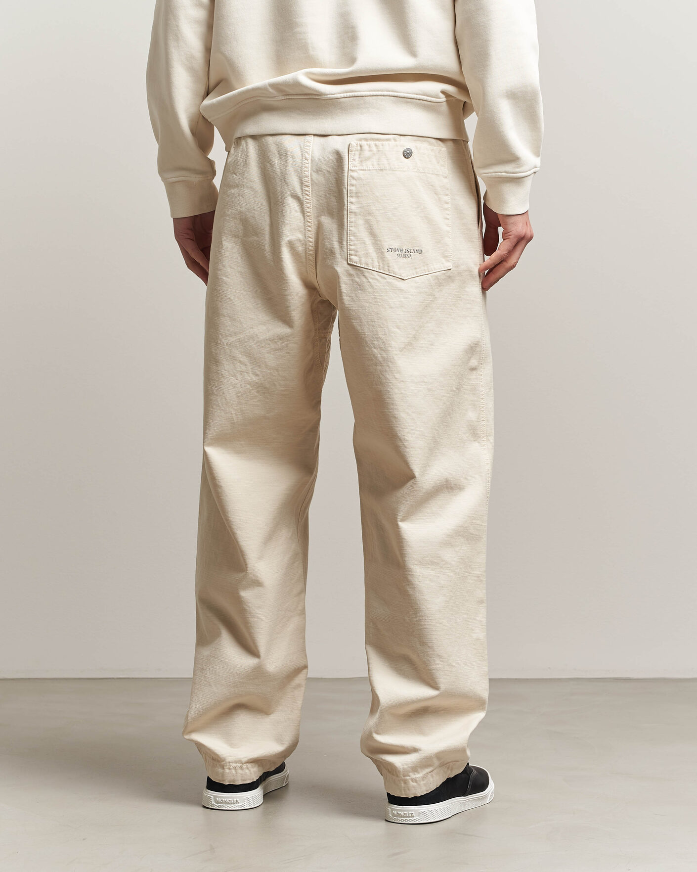 Heren | Broeken | Stone Island | Marina Cotton Twill Trousers Ivory