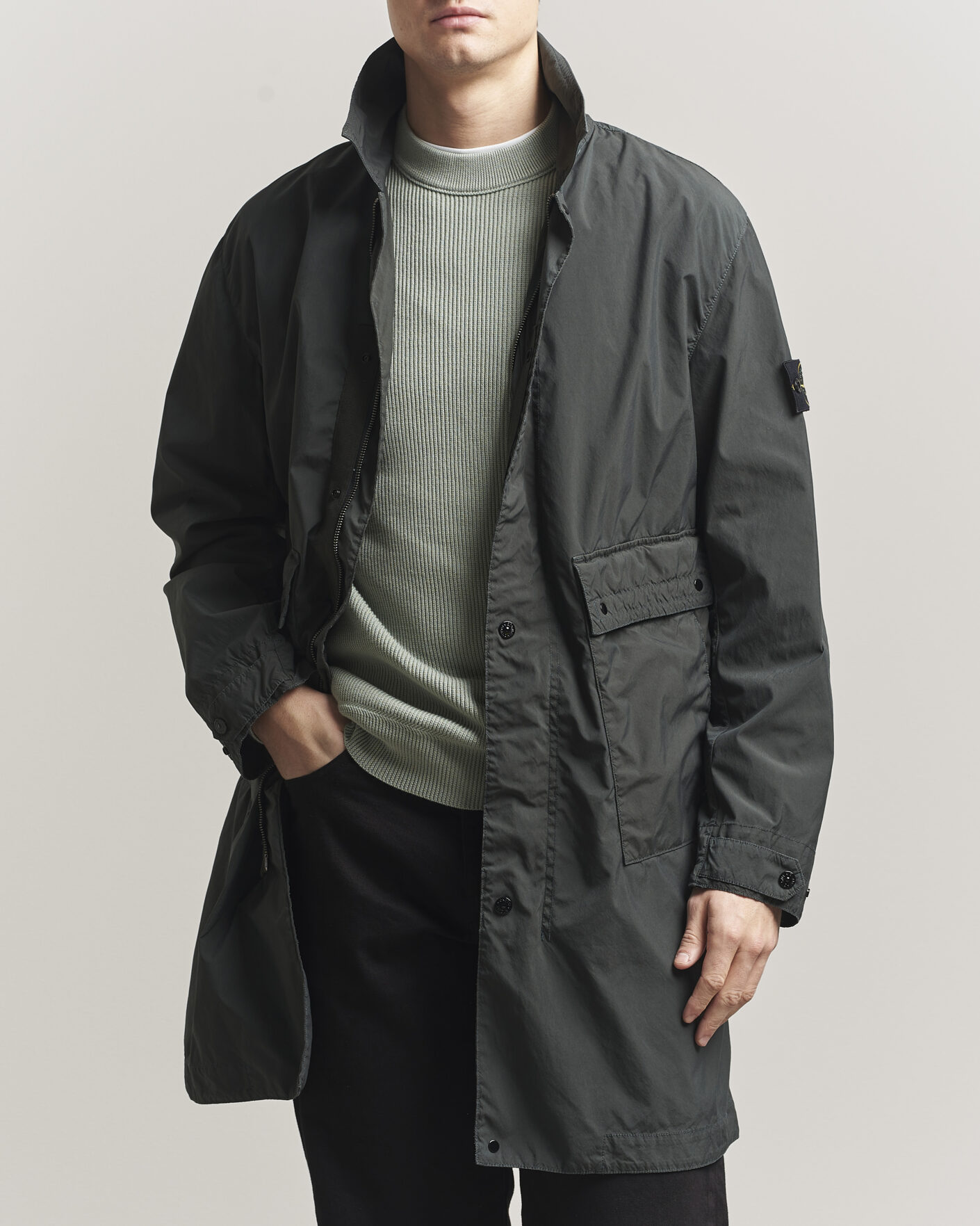 Homme | Manteaux Et Vestes | Stone Island | Light Compact Car Coat Charcoal