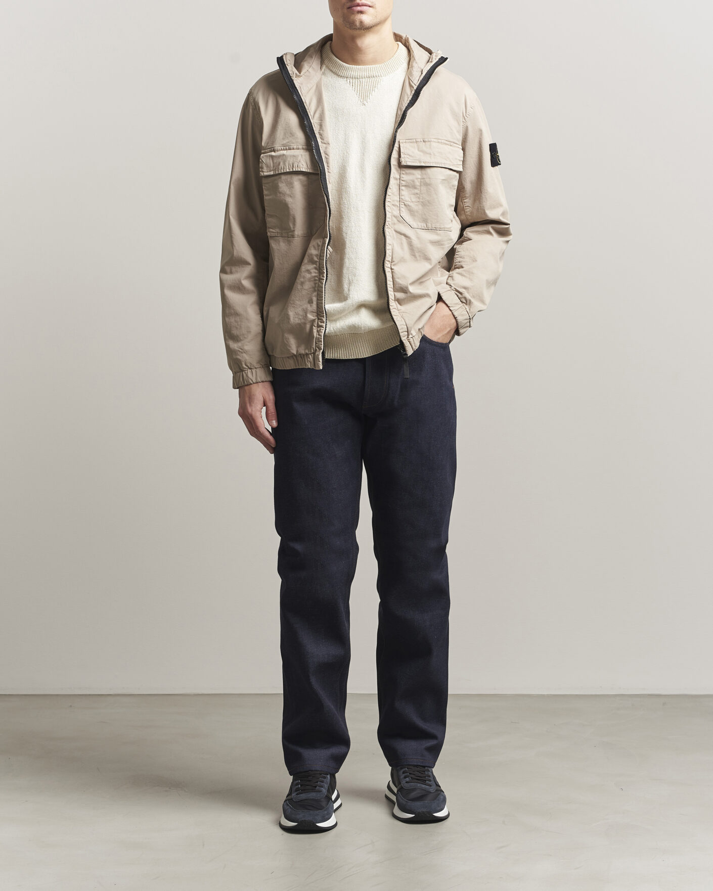 Heren | Jassen | Stone Island | Stretch Cotton Twill Hood Jacket Desert