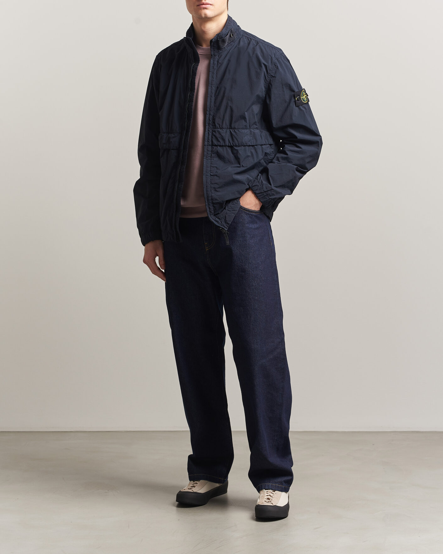 Heren | Jassen | Stone Island | Nylon Smerigliato-TC Stand Collar Jacket Navy