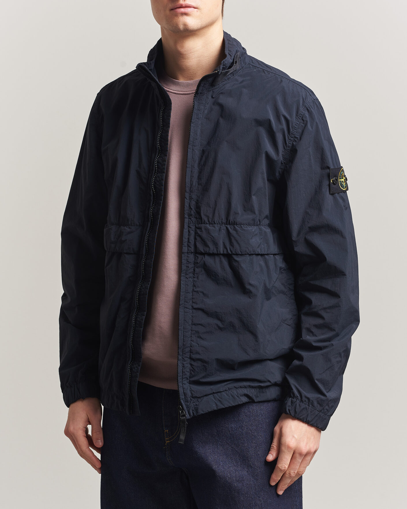 Heren | Jassen | Stone Island | Nylon Smerigliato-TC Stand Collar Jacket Navy