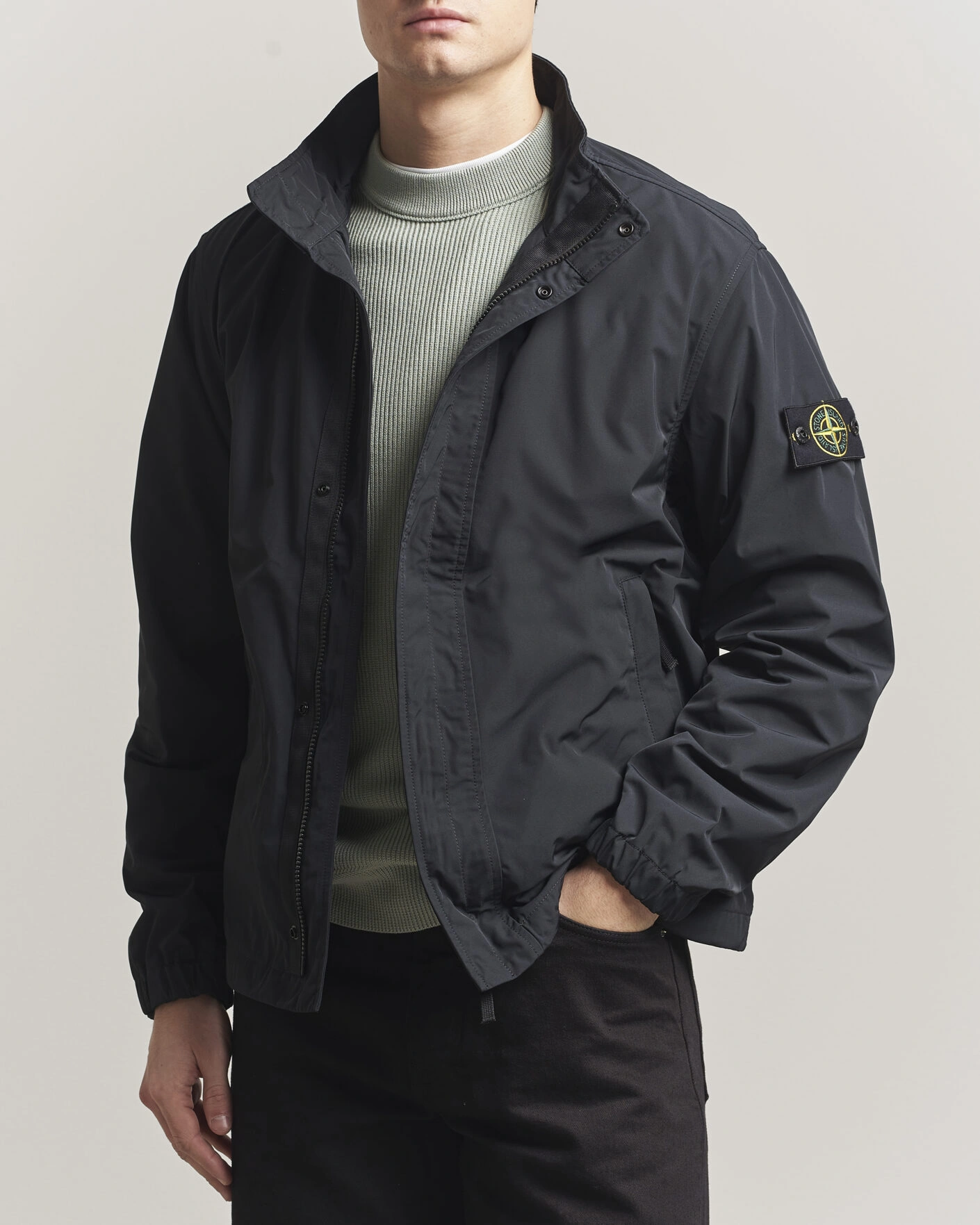 Heren | Jassen | Stone Island | Micro Twill Stand Collar Jacket Black