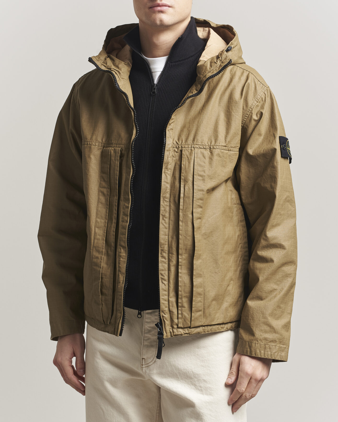 Homme | Manteaux Et Vestes | Stone Island | Double Coated Cotton Ripstop Jacket Military Green