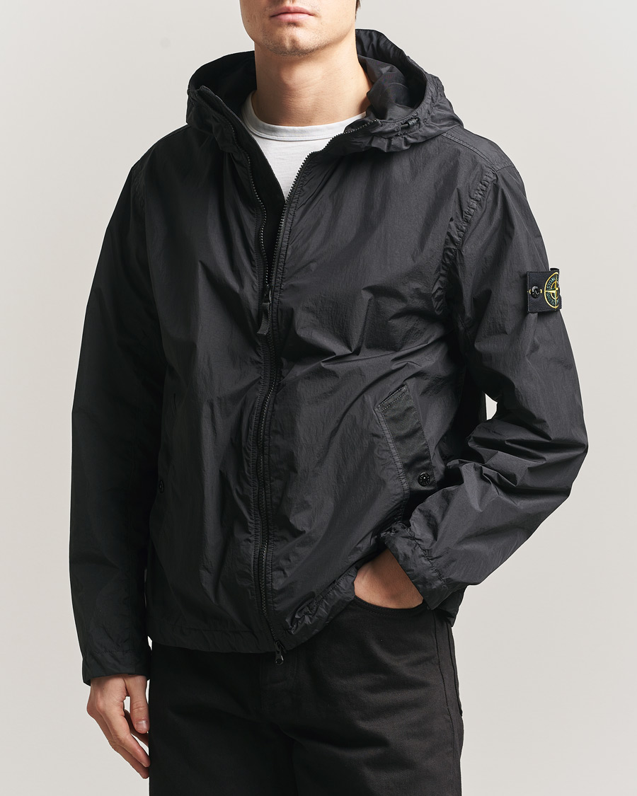 Homme | Manteaux Et Vestes | Stone Island | Crinkle Reps Padded Hood Jacket Black