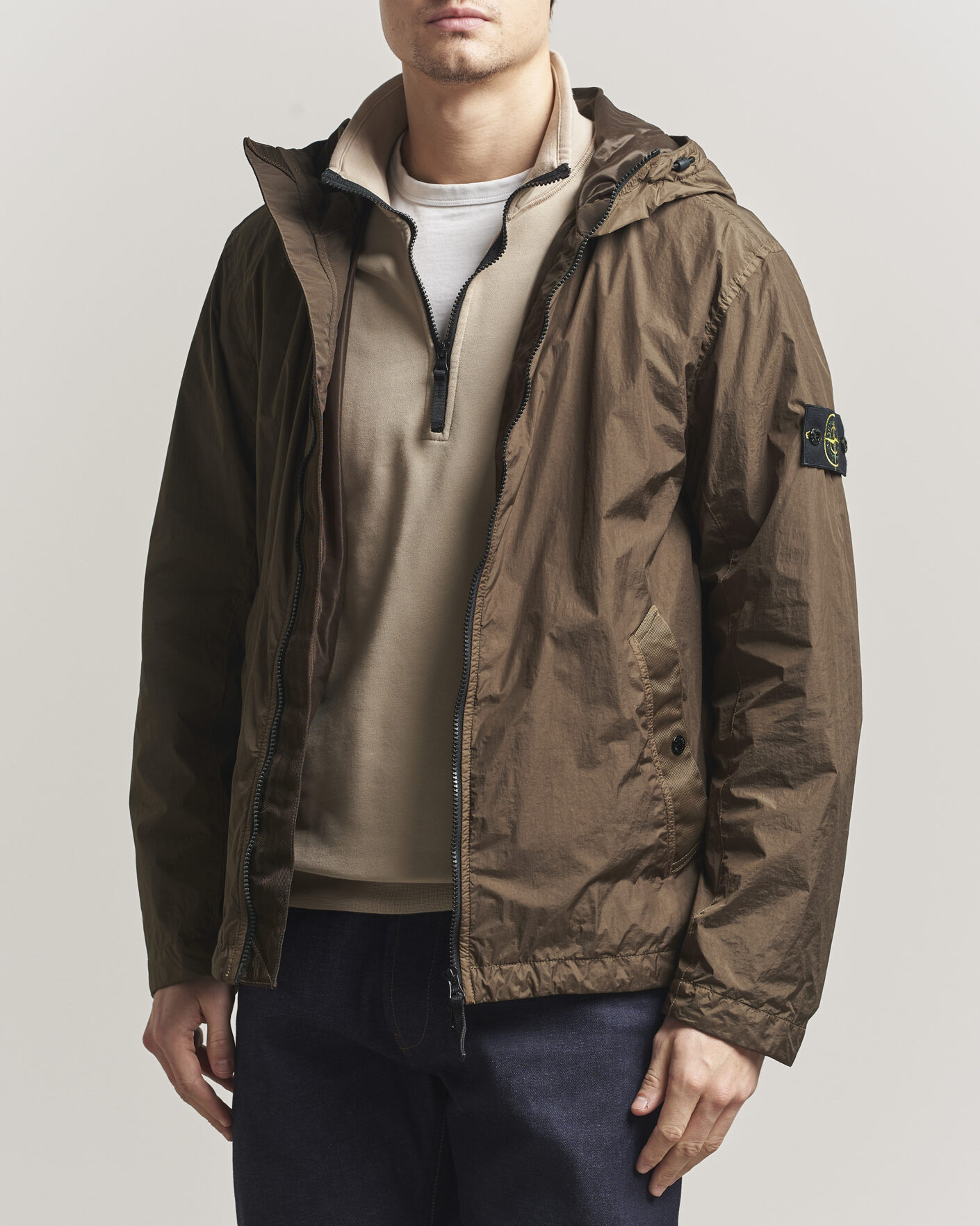 Heren | Jassen | Stone Island | Crinkle Reps Padded Hood Jacket Umber