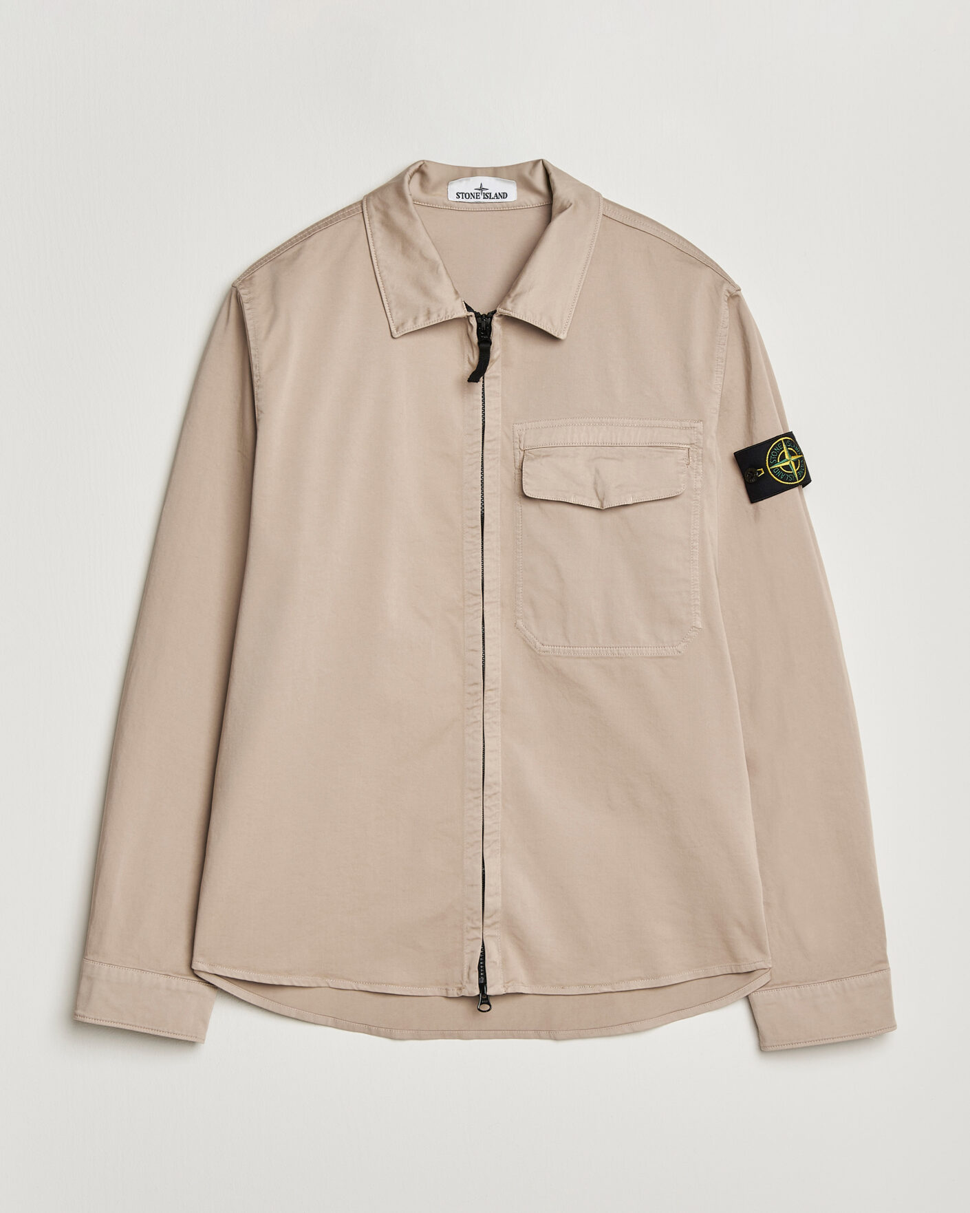 Heren | Overhemden | Stone Island | Cotton Stretch Zip Overshirt Desert