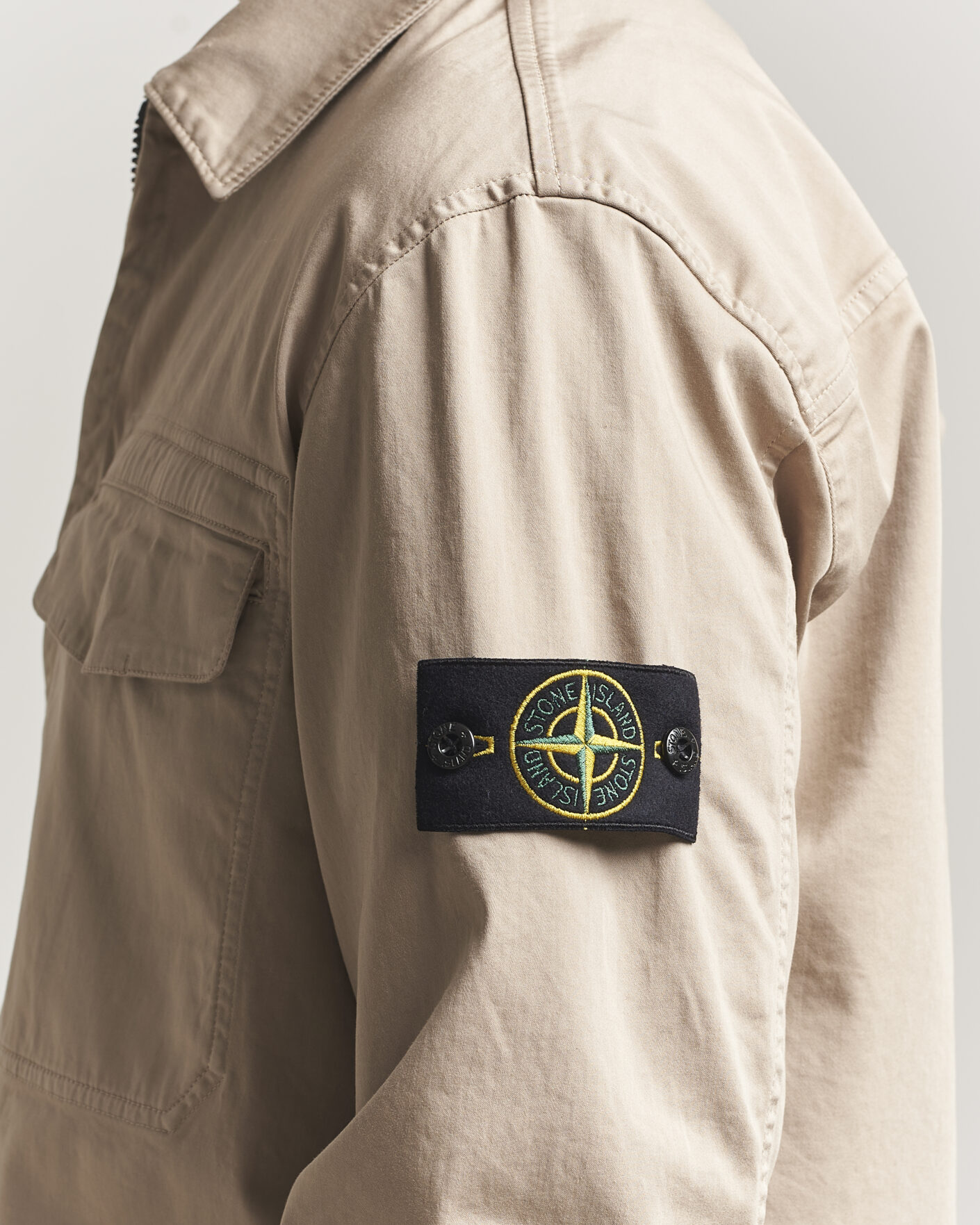 Heren | Overhemden | Stone Island | Cotton Stretch Zip Overshirt Desert