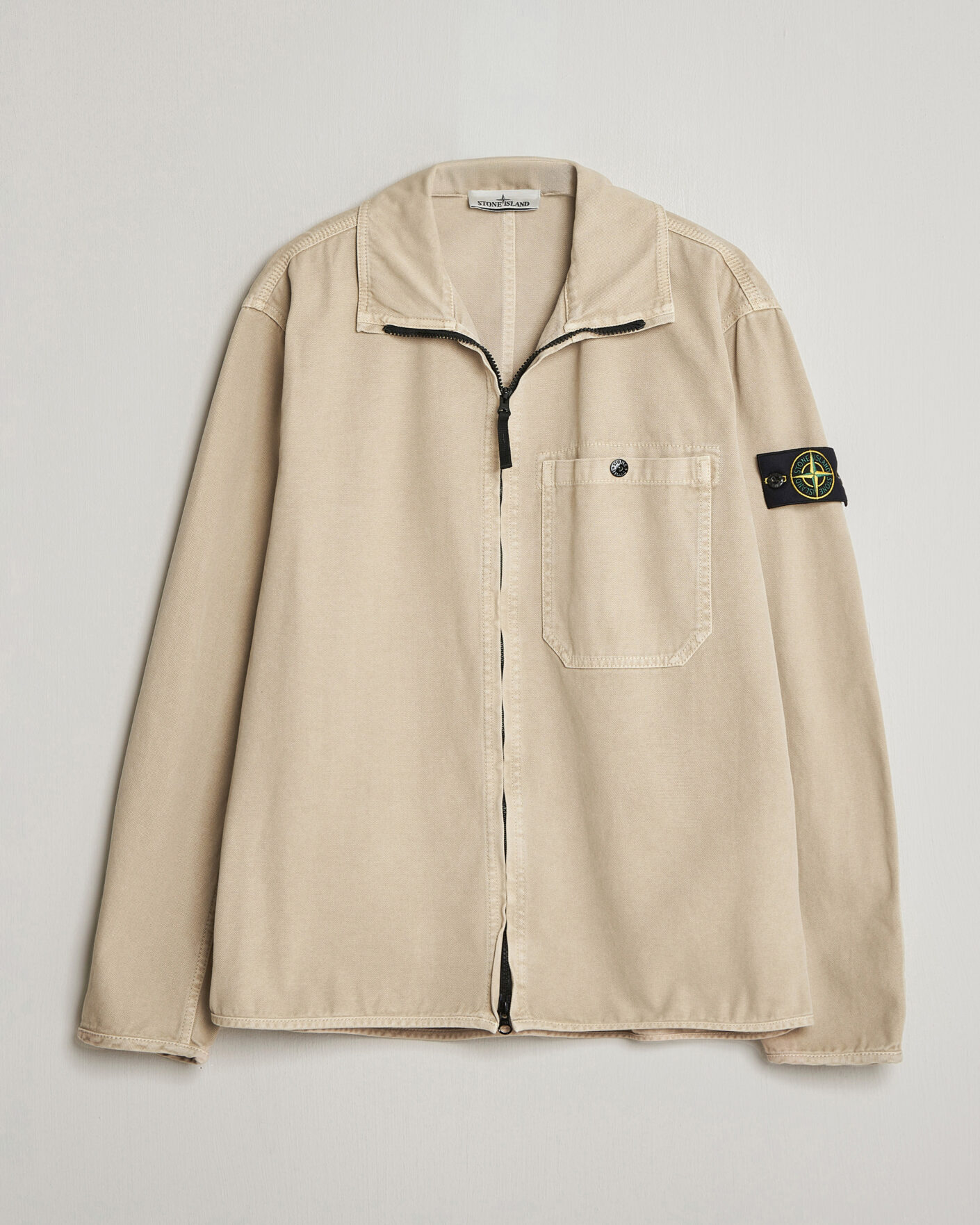 Homme | Manteaux Et Vestes | Stone Island | Organic Panama Cotton Shirt Jacket Desert
