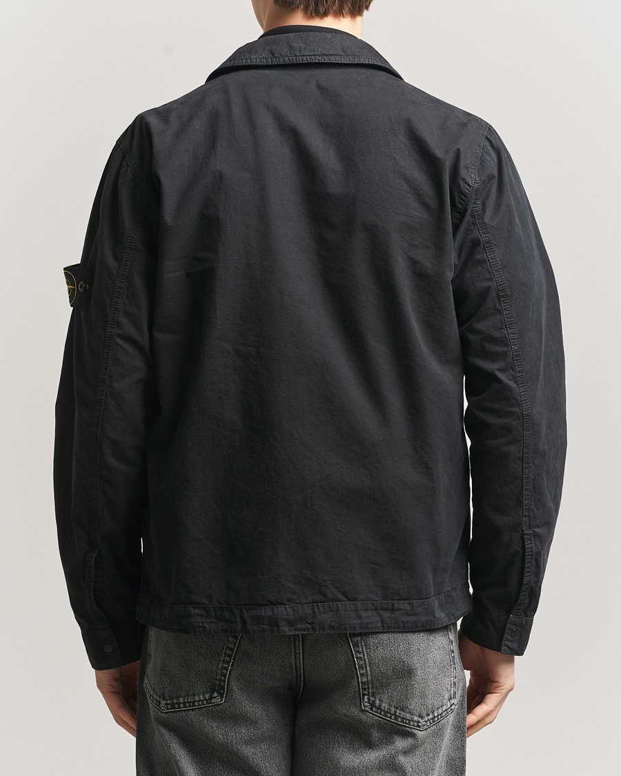 Homme | Chemises | Stone Island | Brushed Cotton Canvas Zip Overshirt Black