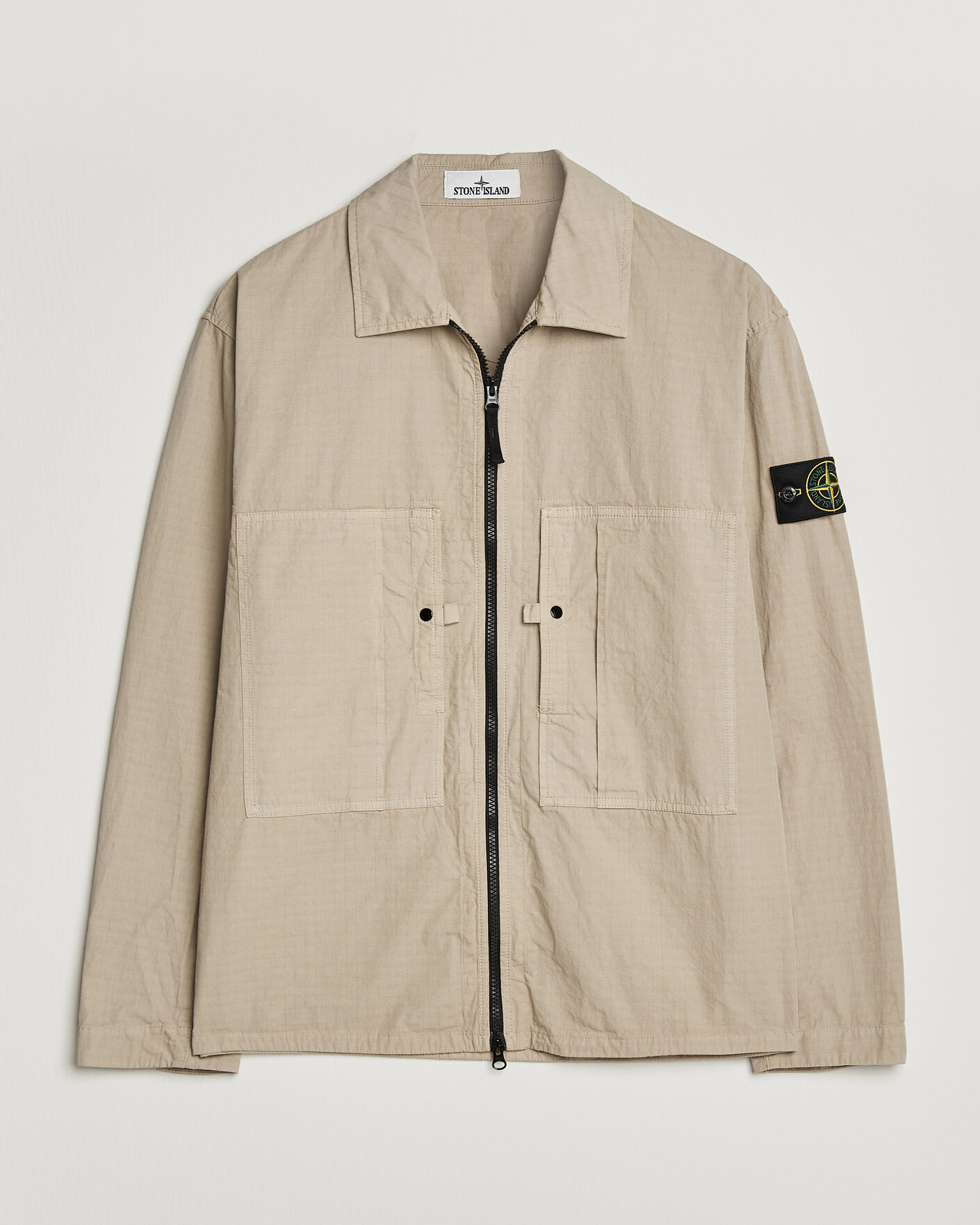 Homme | Chemises | Stone Island | Cotton Ripstop Zip Overshirt Desert