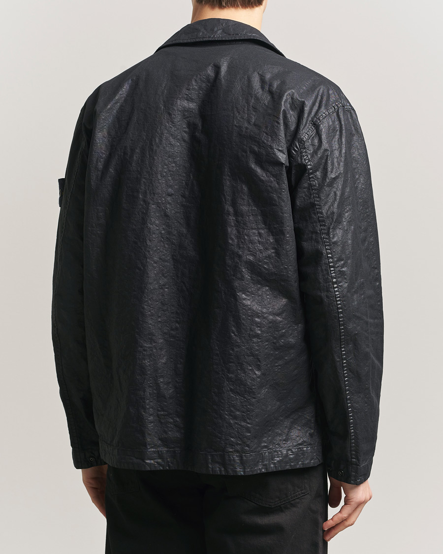 Homme | Chemises | Stone Island | Garment Dyed Nylon Zip Overshirt Black