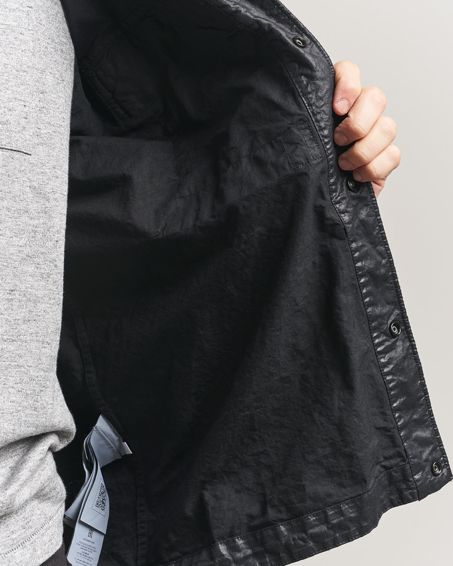 Homme | Chemises | Stone Island | Garment Dyed Nylon Zip Overshirt Black