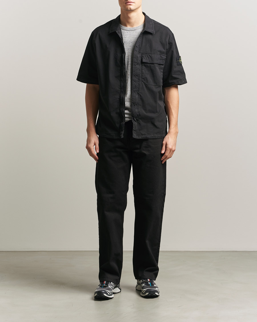 Homme | Chemises | Stone Island | Organic Cotton Twill Short Sleeve Shirt Black
