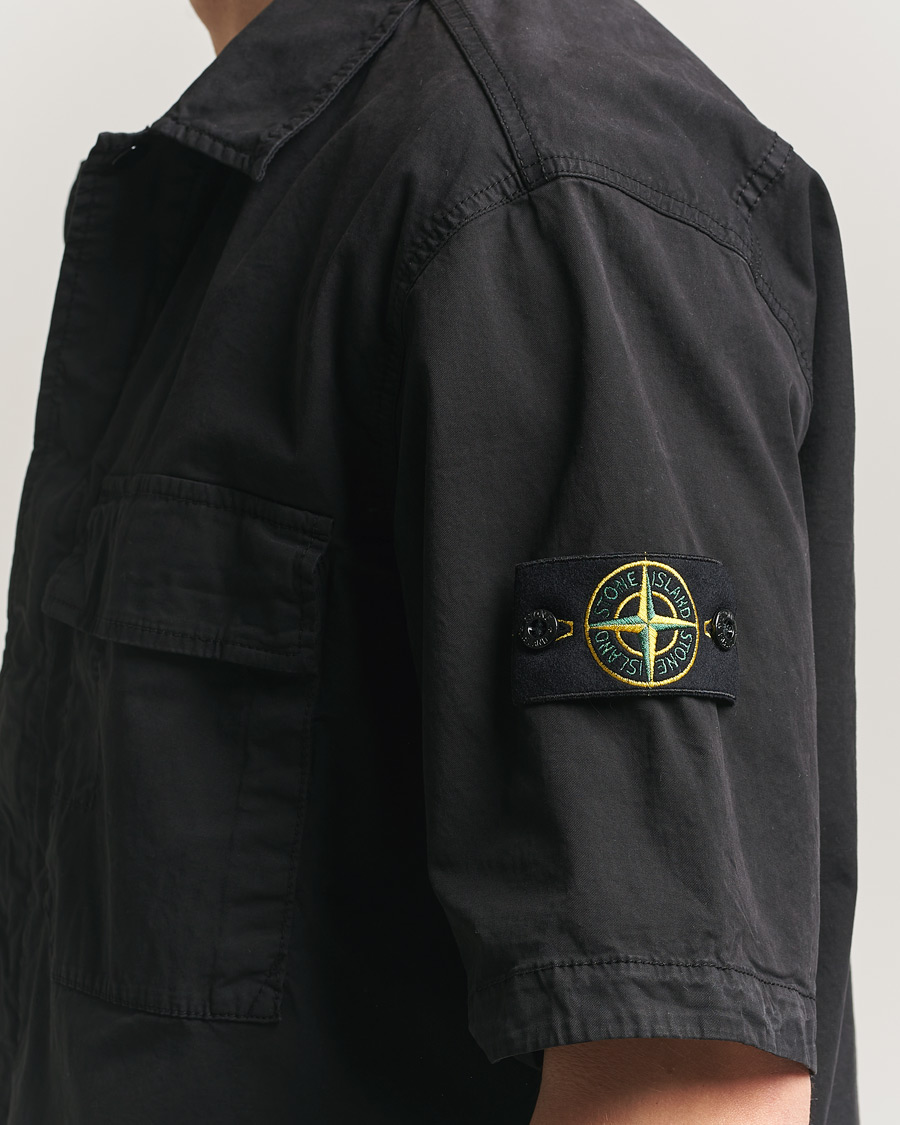 Homme | Chemises | Stone Island | Organic Cotton Twill Short Sleeve Shirt Black