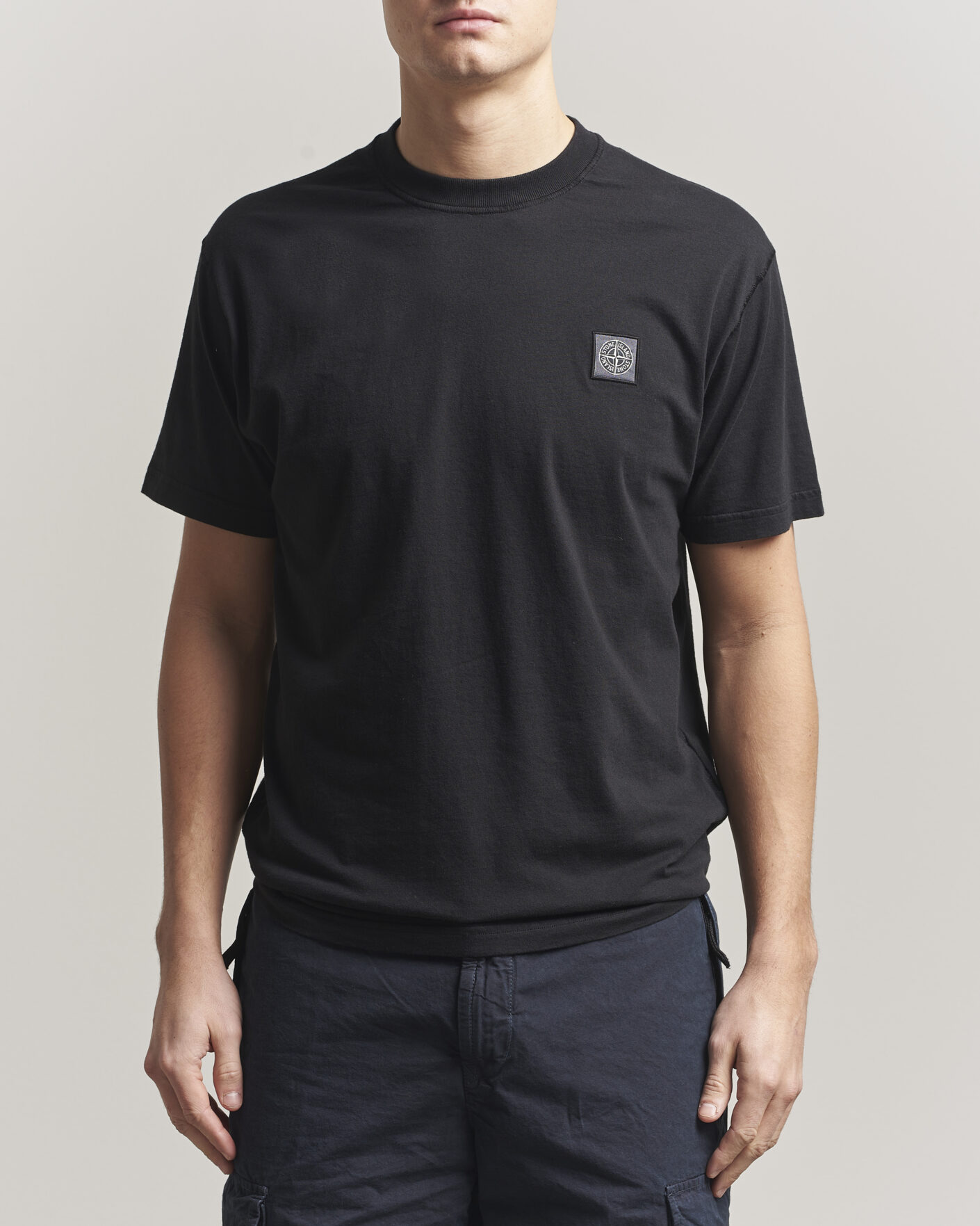 Homme | T-shirts | Stone Island | Organic Cotton Fissato Effect T-Shirt Black