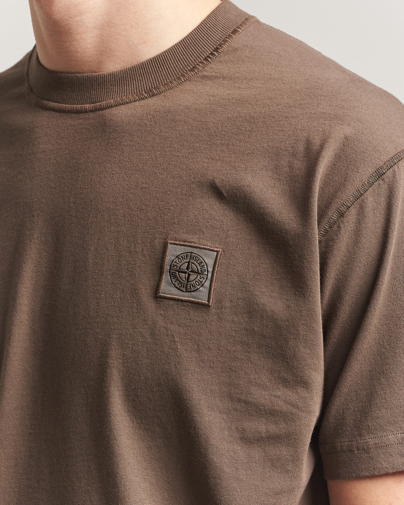 Heren | T-shirts | Stone Island | Organic Cotton Fissato Effect T-Shirt Umber