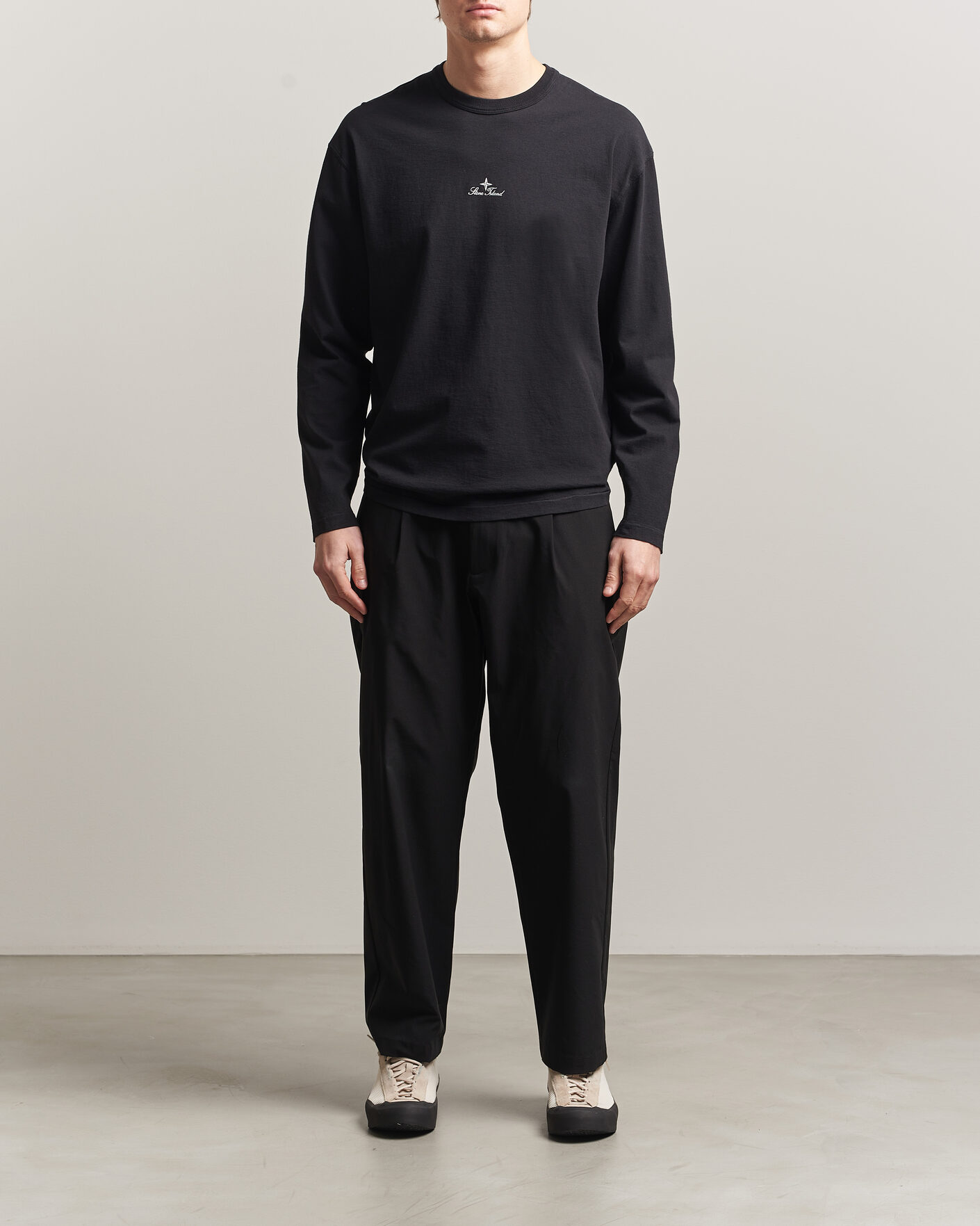 Heren | T-shirts | Stone Island | Organic Cotton Jersey Long Sleeve Logo T-Shirt Black