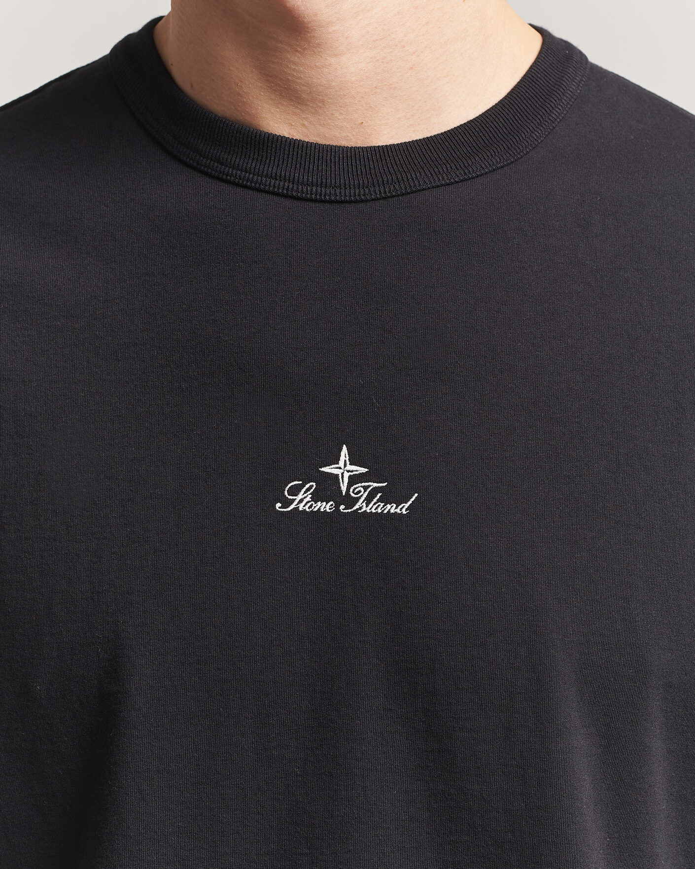 Heren | T-shirts | Stone Island | Organic Cotton Jersey Long Sleeve Logo T-Shirt Black