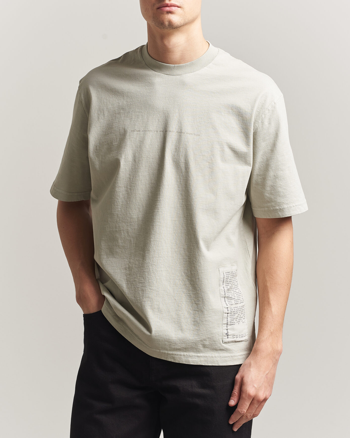 Homme | T-shirts | Stone Island | Combed Cotton Jersey Printed T-Shirt Pearl Grey