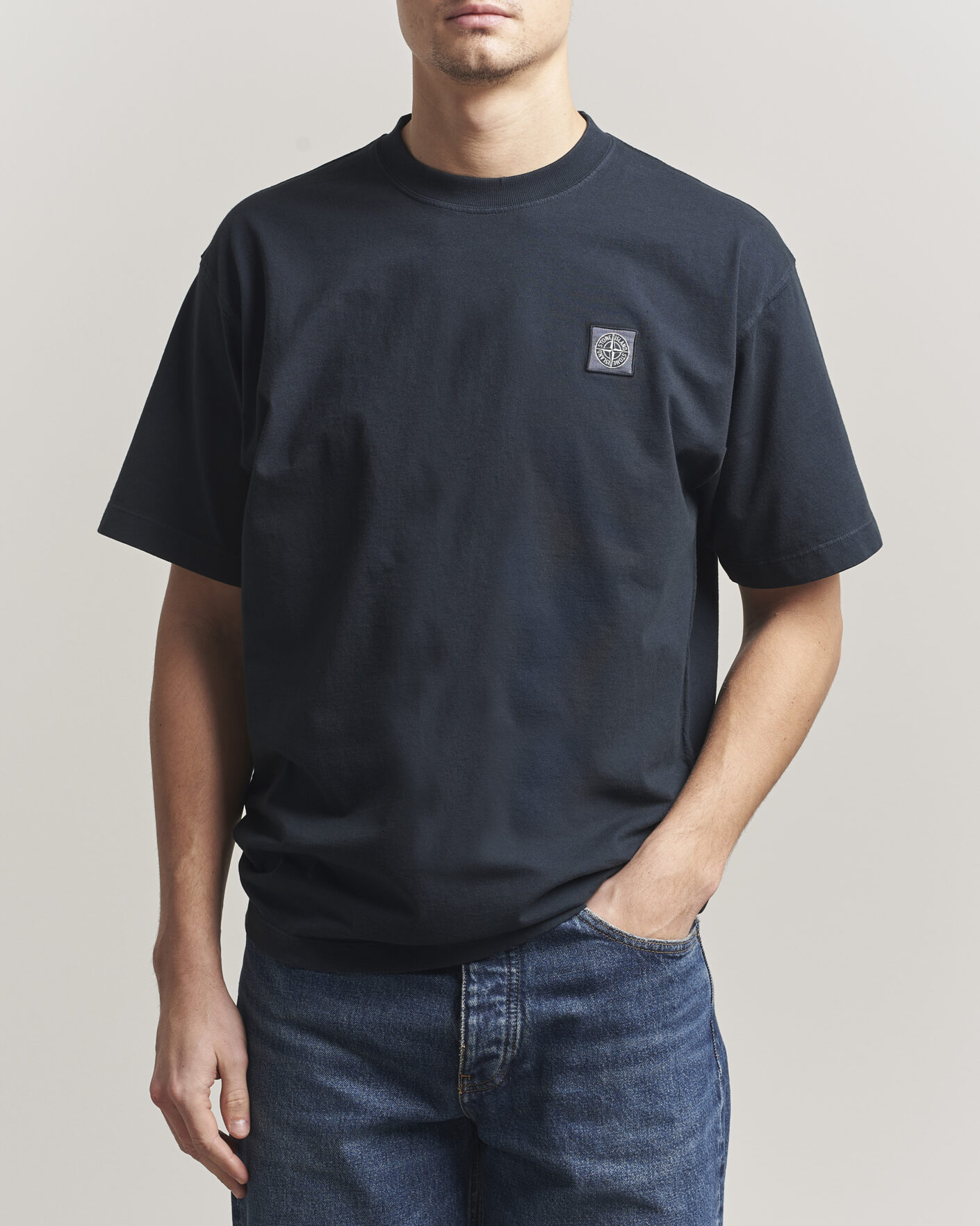 Homme | T-shirts | Stone Island | Combed Organic Cotton T-Shirt Navy