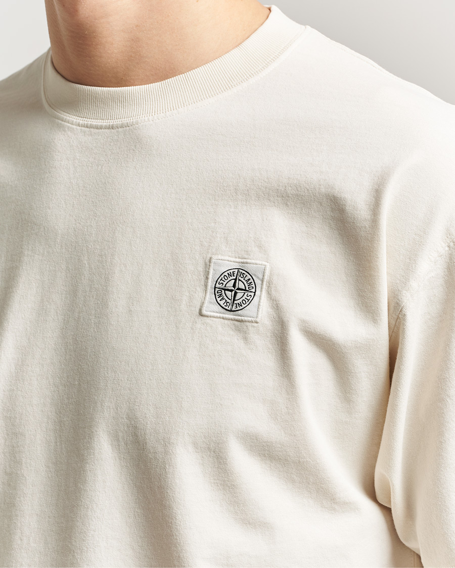 Heren | T-shirts | Stone Island | Combed Organic Cotton T-Shirt Ivory