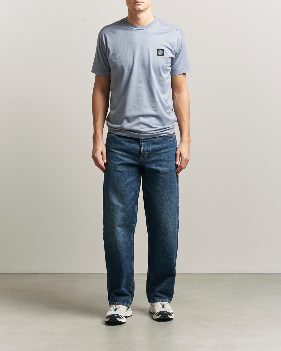 Heren | T-shirts | Stone Island | Garment Dyed Cotton Jersey T-Shirt Dark Blue