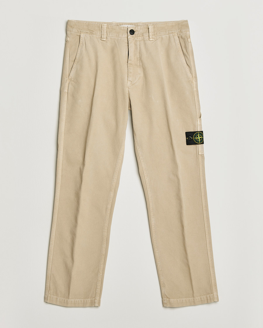Homme | Pantalons | Stone Island | Organic Panama Cotton Trousers Desert