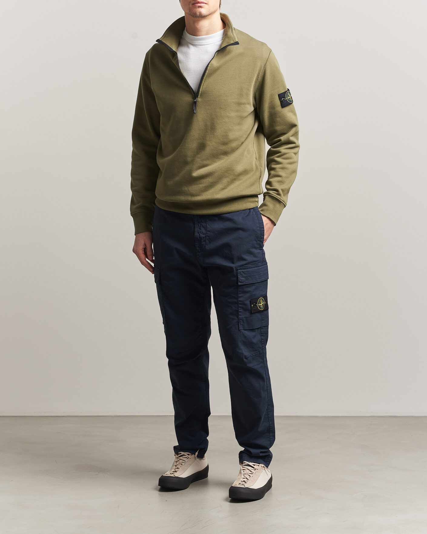 Heren | Broeken | Stone Island | Stretch Cotton Twill Cargo Trousers Navy