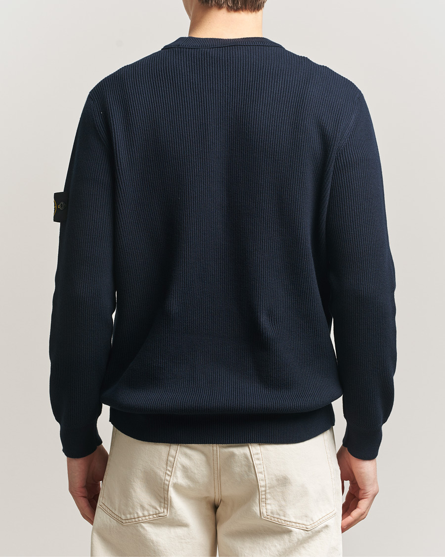 Homme | Pulls Et Tricots | Stone Island | Ribbed Soft Organic Cotton Crewneck Navy