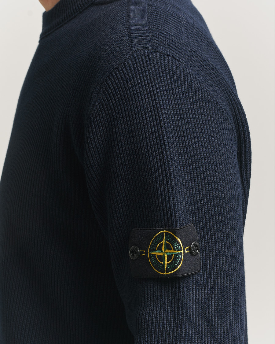 Homme | Pulls Et Tricots | Stone Island | Ribbed Soft Organic Cotton Crewneck Navy