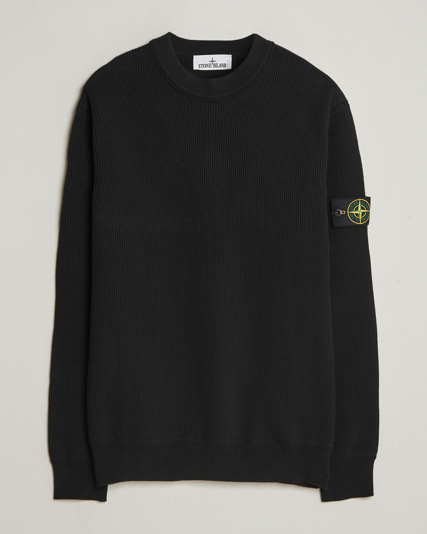 Heren | Truien | Stone Island | Ribbed Soft Organic Cotton Crewneck Black